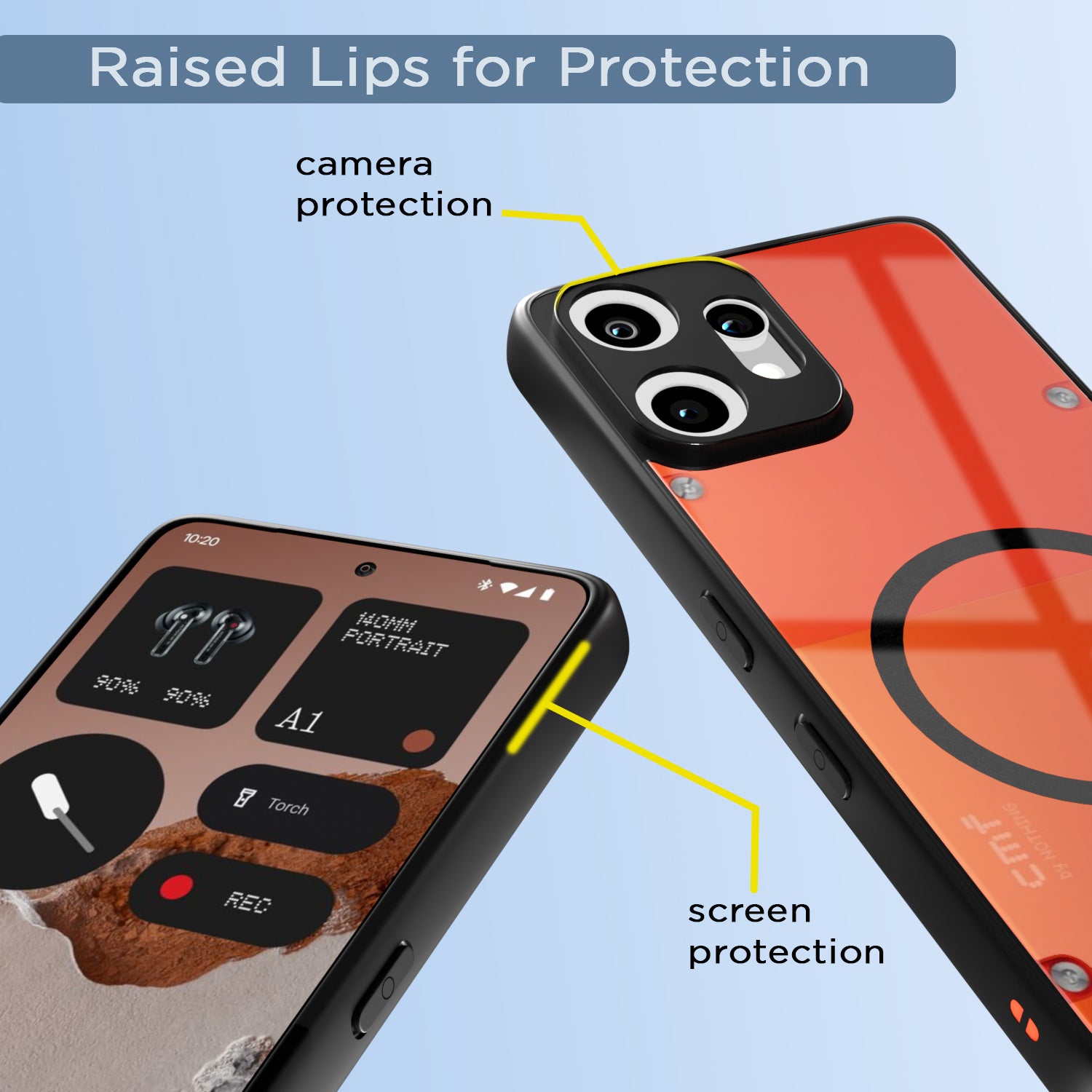 Pikkme CMF by Nothing Phone 2 Pro 5G Eagle 2 Mag-Safe Shockproof Hard Transparent Back Cover (Black)