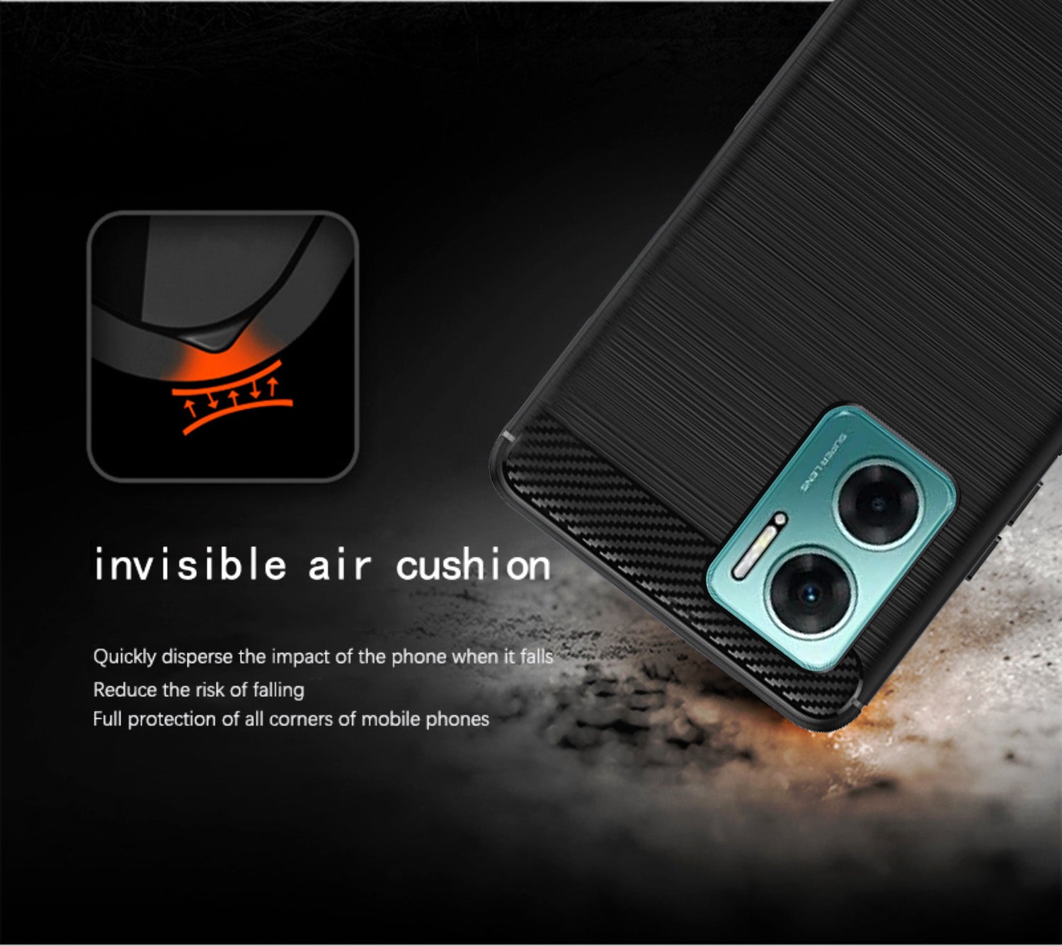 Pikkme Redmi 11 Prime 5G Carbon Fibre Black Cover (Black)