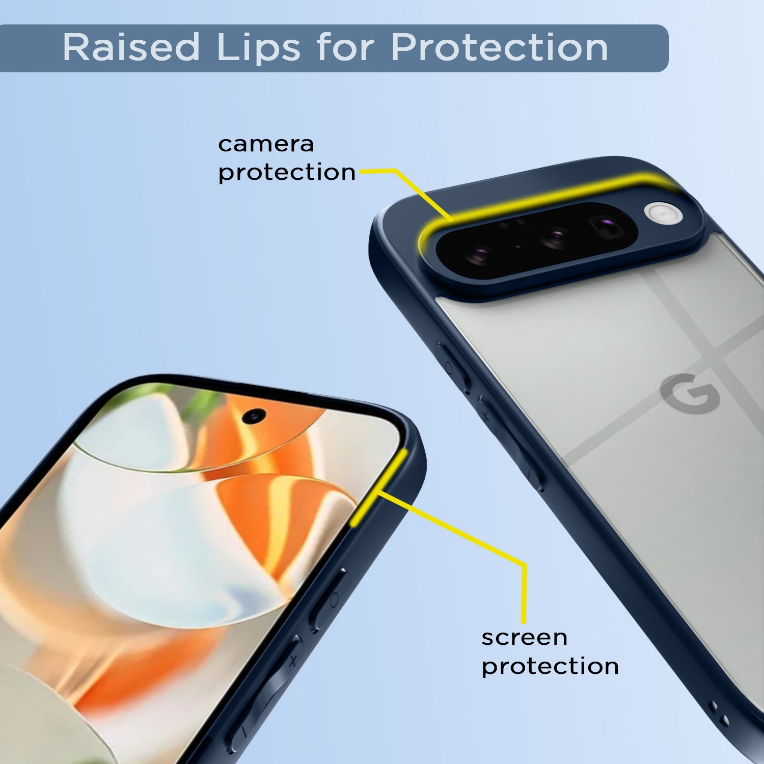 Pikkme Google Pixel 10 Eagle 2 Shockproof Sleek Hybrid Armor Back Cover (Blue)