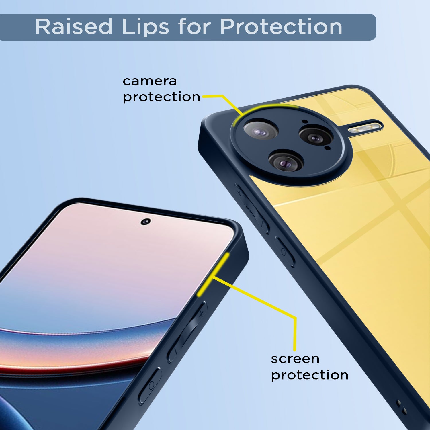 Pikkme Poco F7 Ultra 5G Eagle 2 Shockproof Sleek Hybrid Armor Back Cover (Blue)