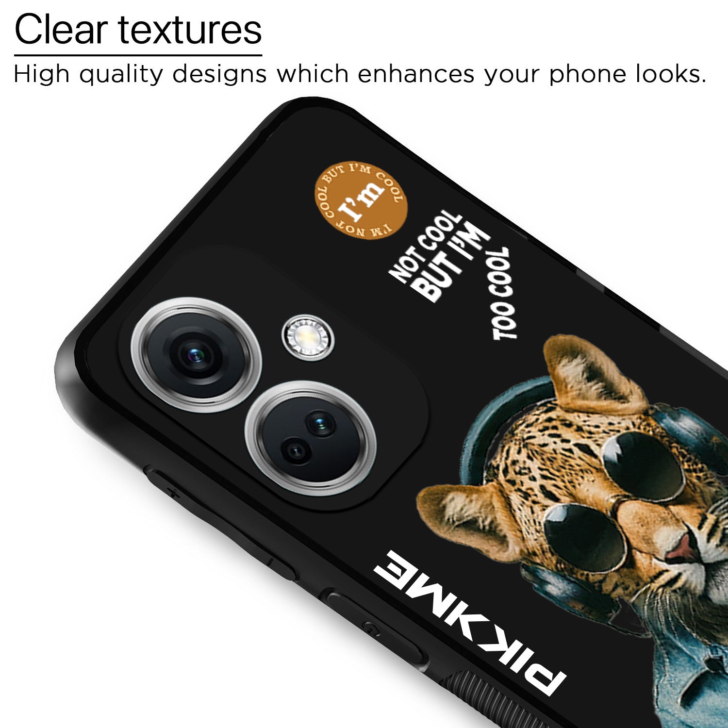 Pikkme Back Cover Pc Tpu + Printed Cool Funky Stylish Black Leopard Swag Raised Edges Camera Protection |Bumper Case For OnePlus Nord Ce 3 5G