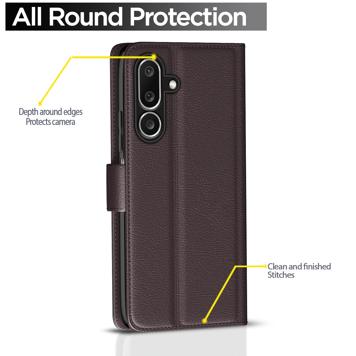 Pikkme Samsung Galaxy M36 5G Vintage Flip Cover (Coffee)
