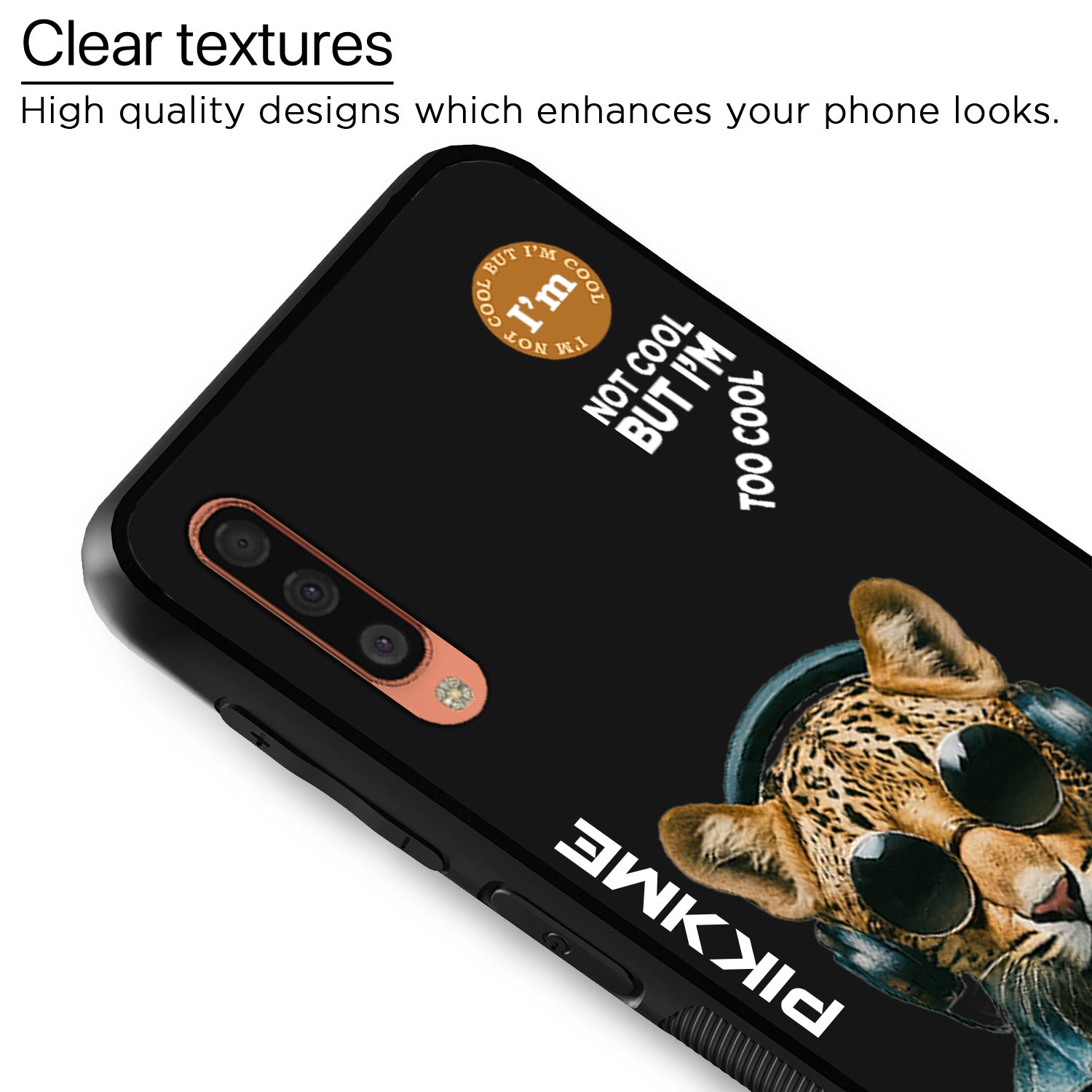 Pikkme Stylish Black Leopard Swag Samsung Galaxy A50 Back Cover (Design 04)
