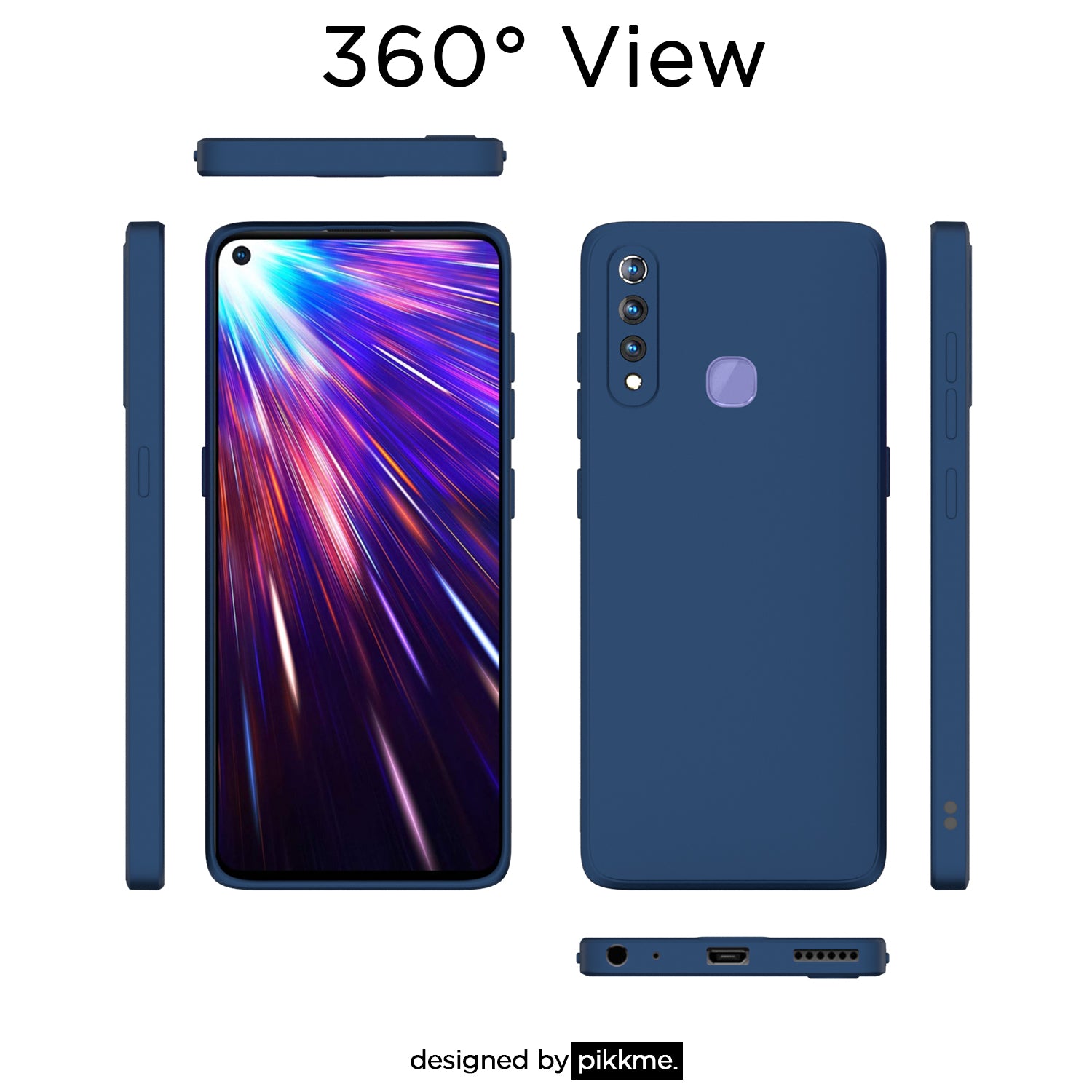 Pikkme Vivo Z1 Pro Soft Matte Silicone Shockproof Case | Blue