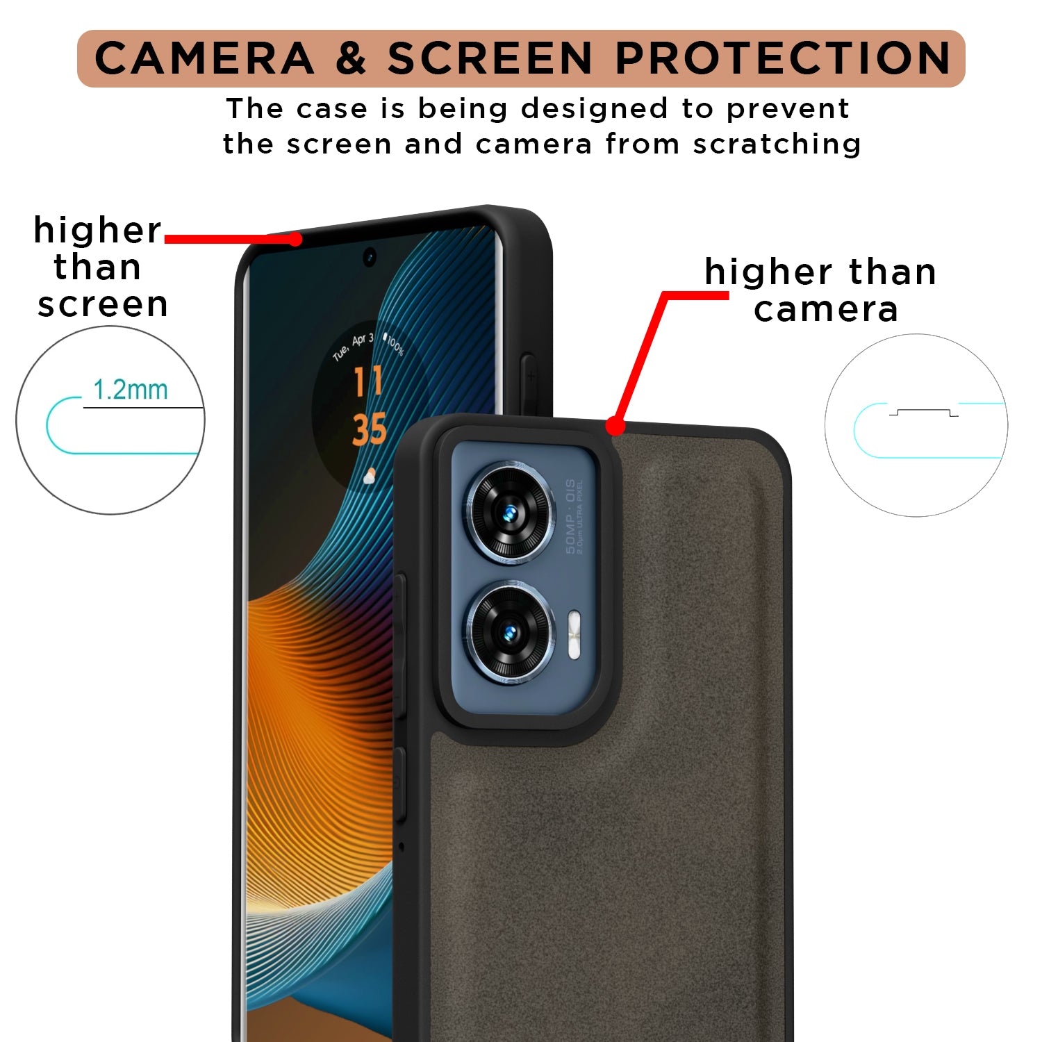 Pikkme Motorola Moto Edge 50 Fusion 5G Premium Super Soft-Touch Leatherback Case (Brown)