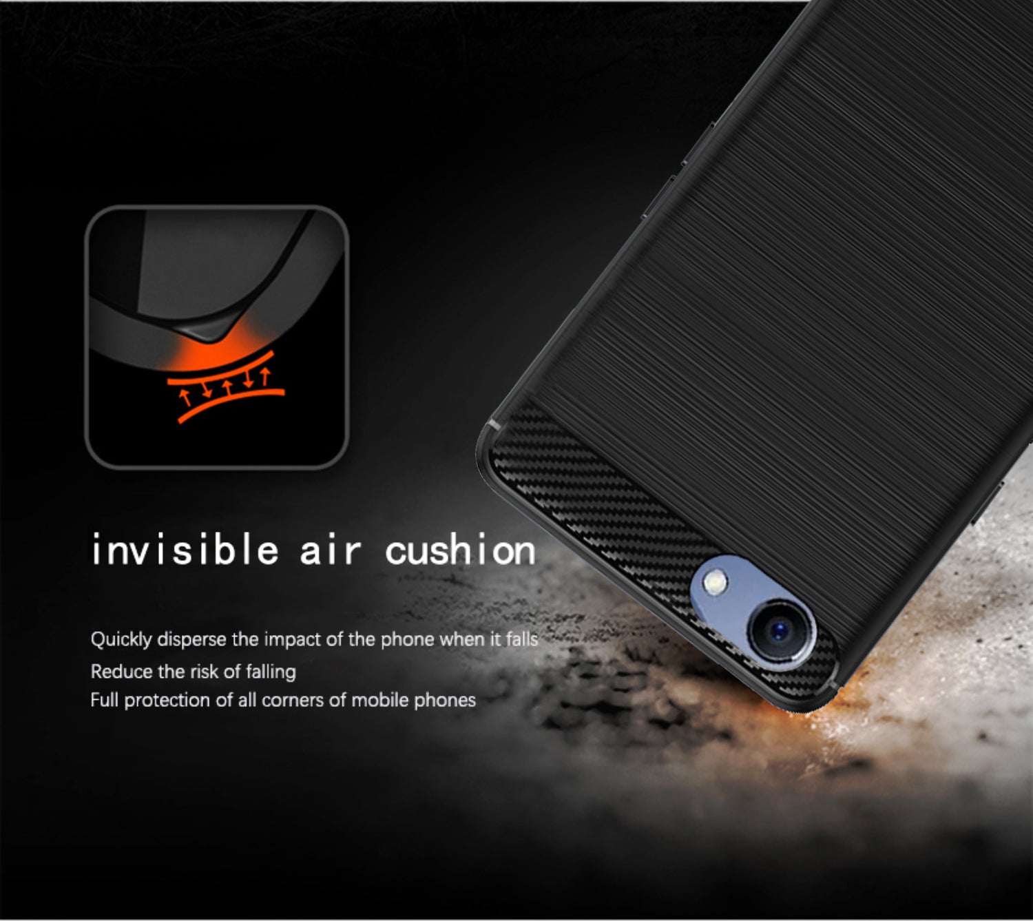 Pikkme Realme 1 Hybrid Carbon Fiber Back Cover (Black)