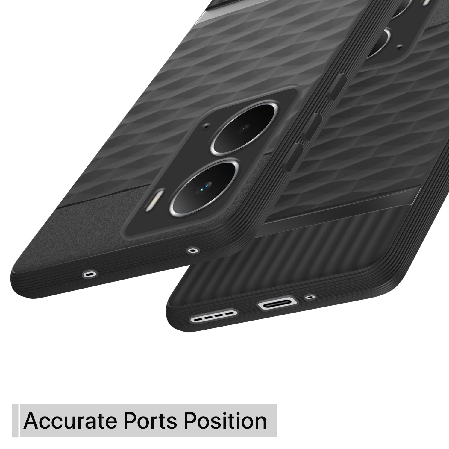 Pikkme Realme P3 5G Shockproof Soft Flexible Gencase Back Cover (Black)