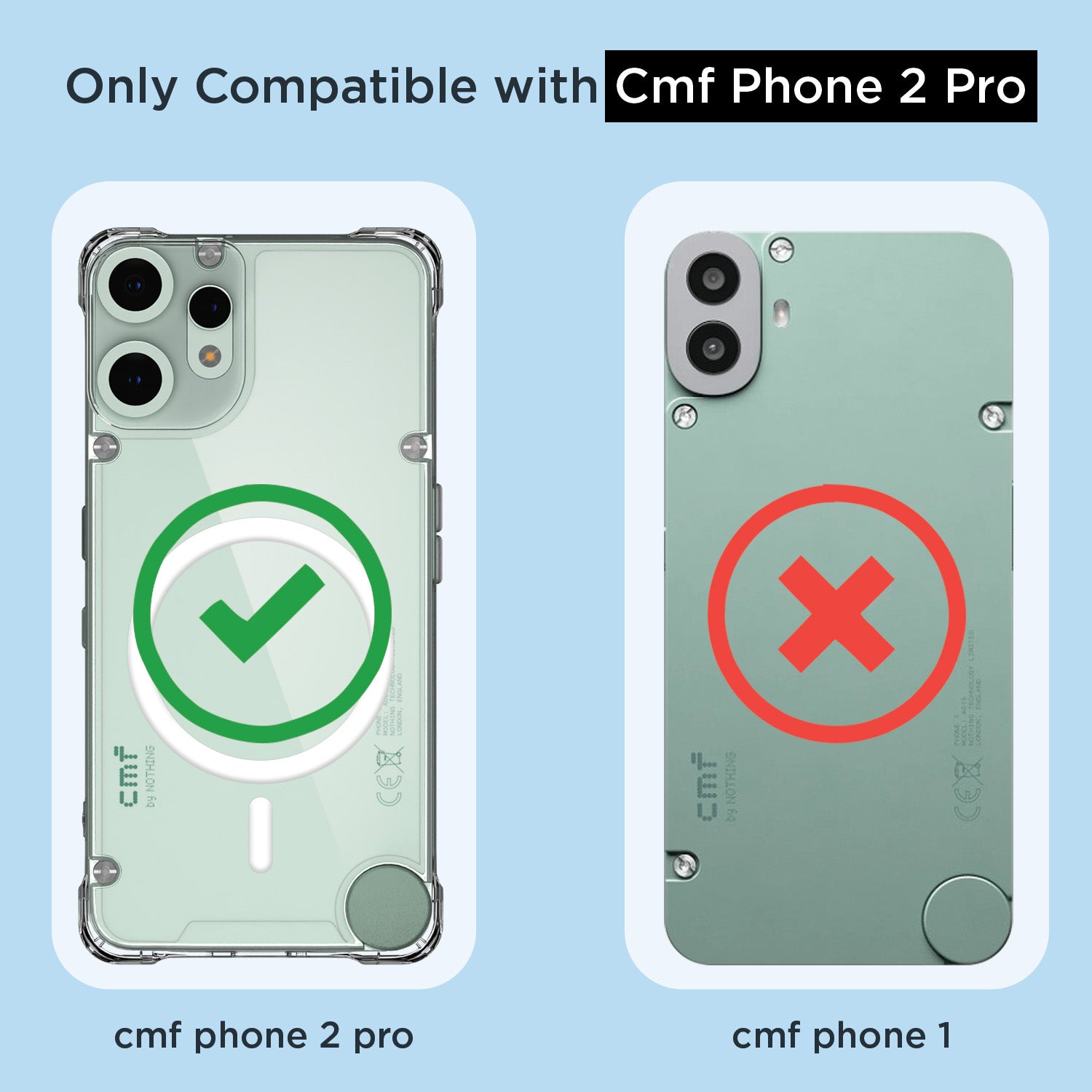 Pikkme CMF Phone 2 Pro 5G Mag-Safe Shockproof PC + TPU Back Cover (Transparent)