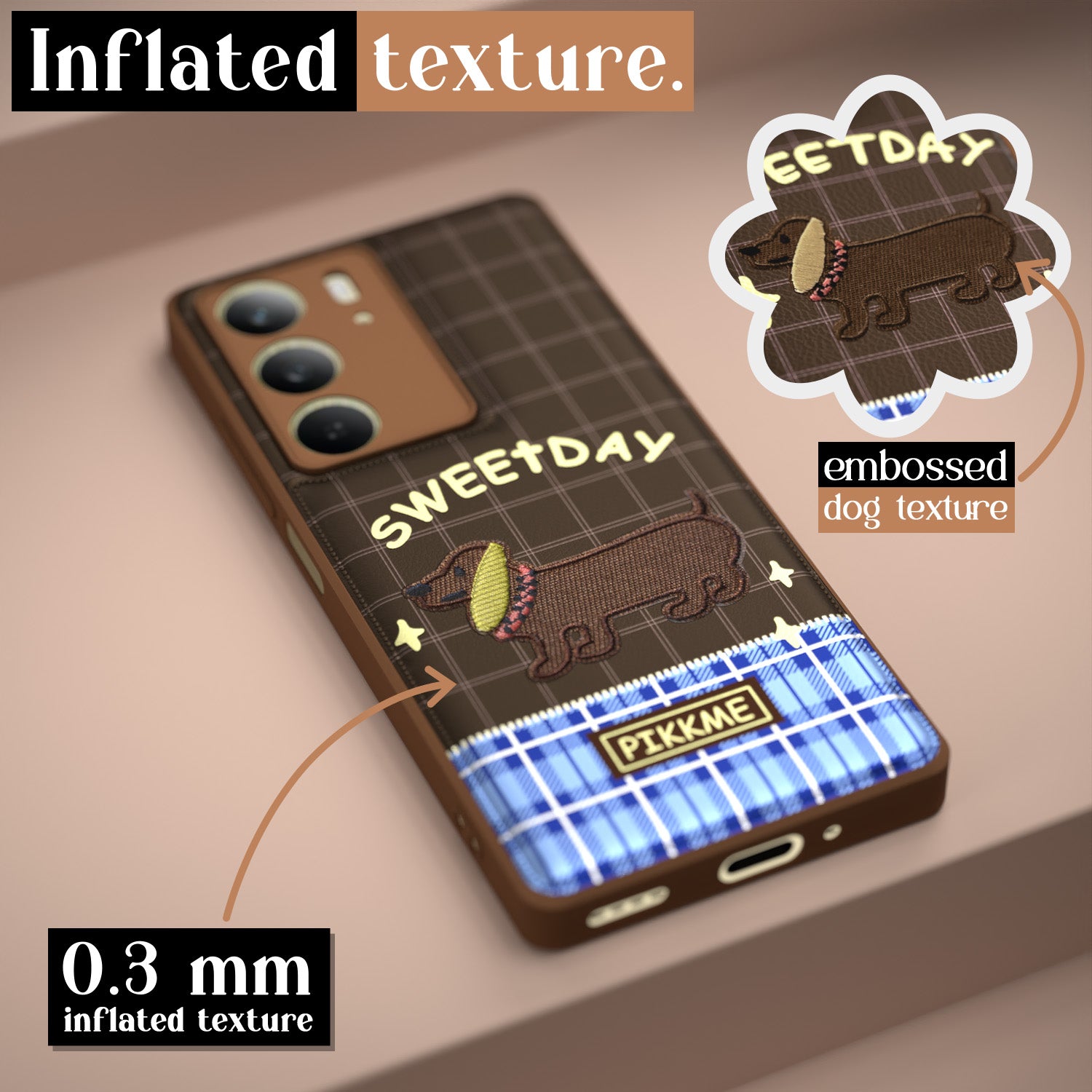 Pikkme Realme C75 Cute Girlish Dog Series Back Cover (Design1)