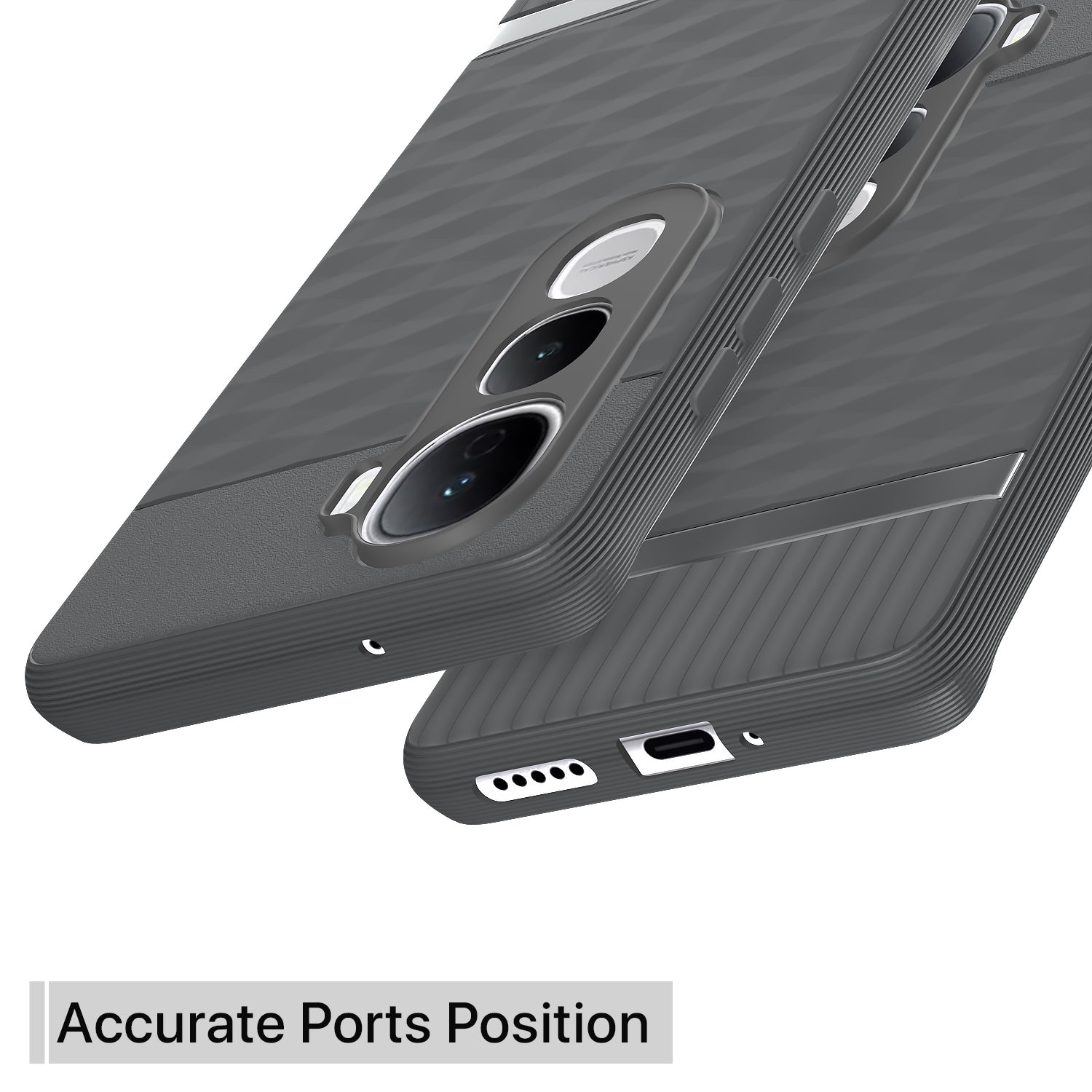 Pikkme Vivo Y400 Pro 5G Shockproof Soft Flexible Gencase Back Cover (Grey)