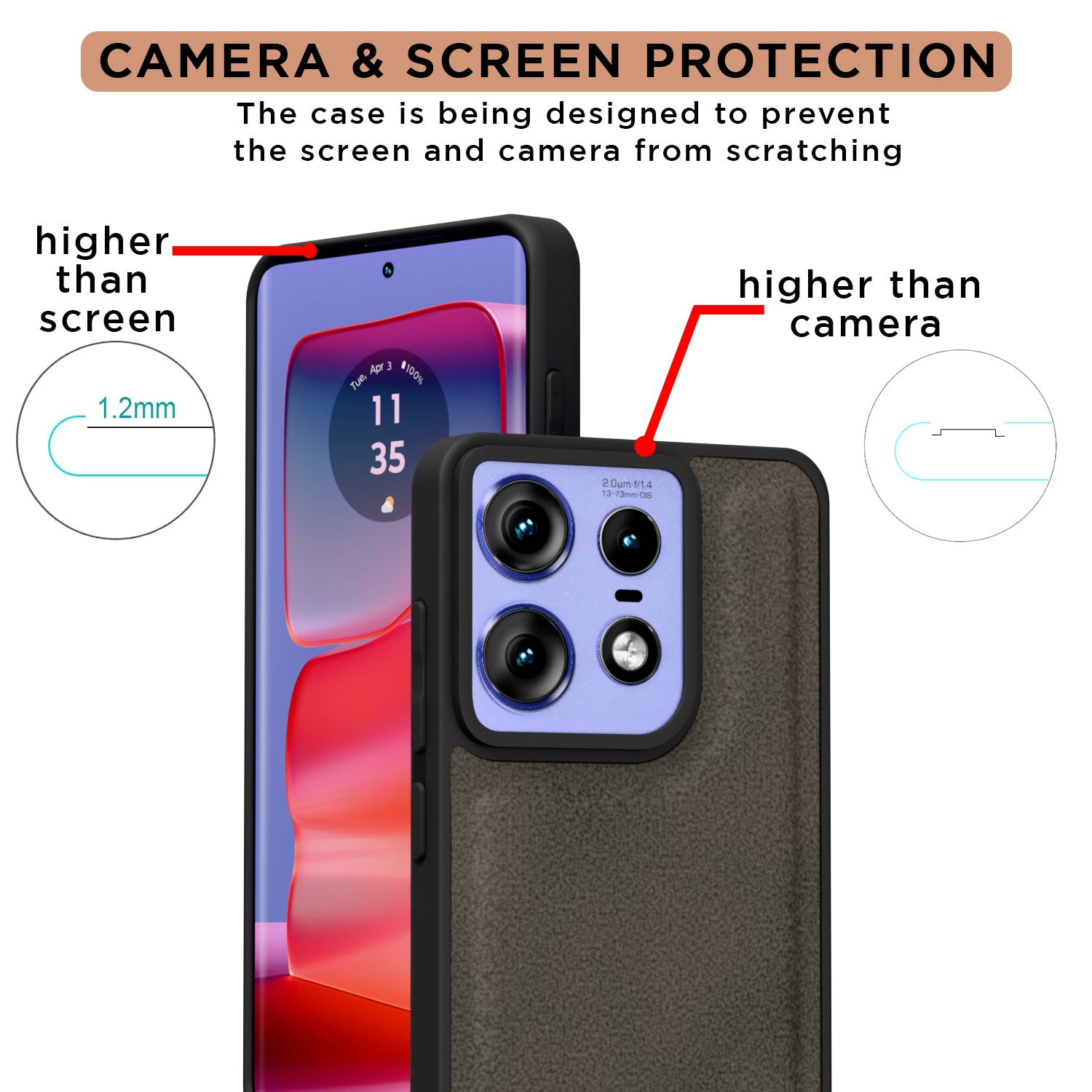 Pikkme Motorola Moto Edge 50 Pro 5G Premium Super Soft-Touch Leatherback Case (Brown)