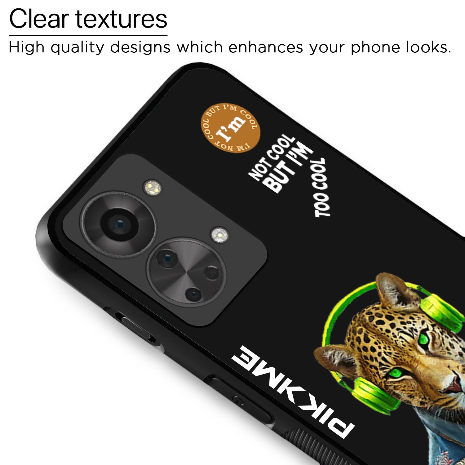 Pikkme Back Cover Pc Tpu + Printed Cool Funky Stylish Black Leopard Swag Raised Edges Camera Protection |Bumper Case For OnePlus Nord 2T 5G