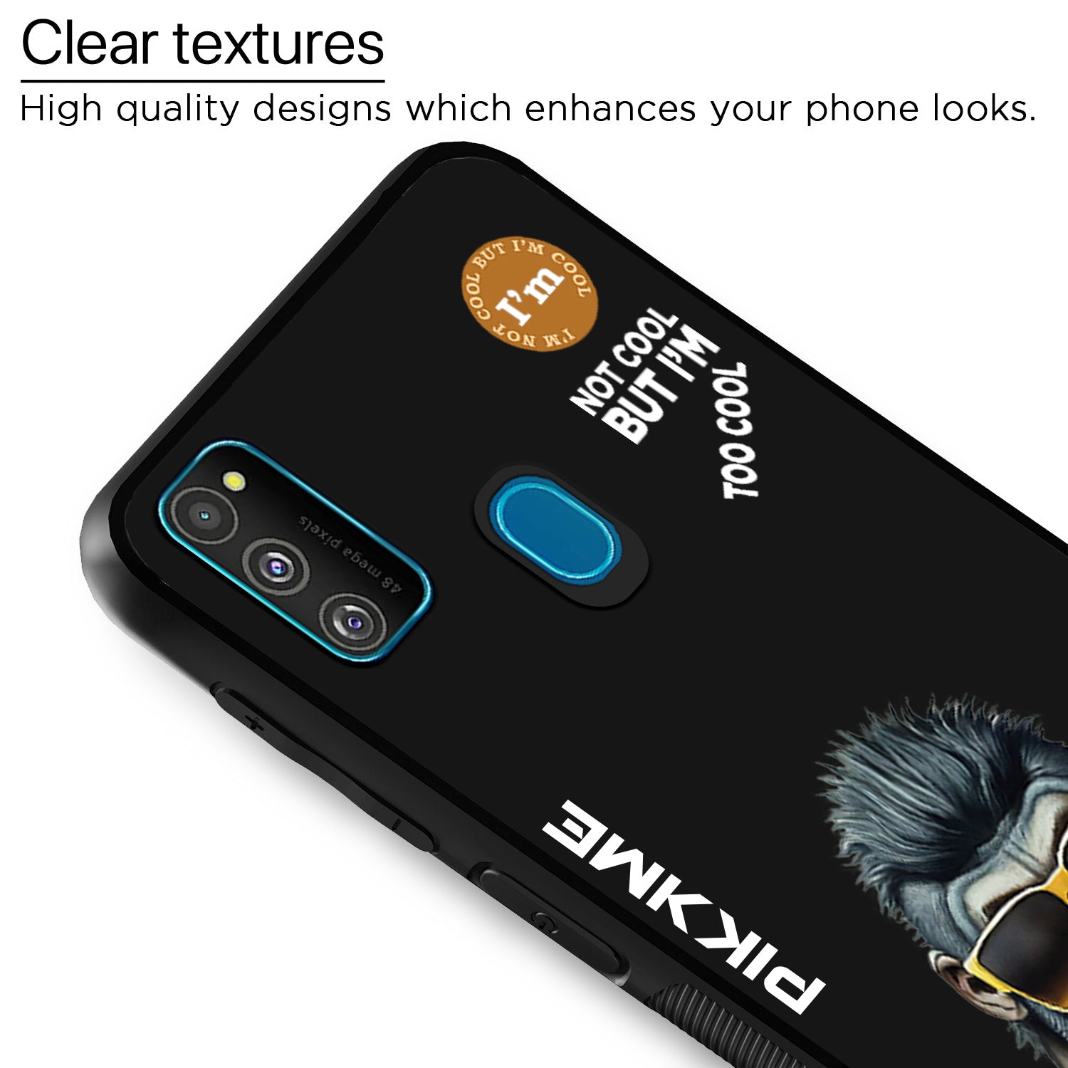 Pikkme Black Gorilla Swag Samsung Galaxy M30s Nim2 Back Cover (Design 07)