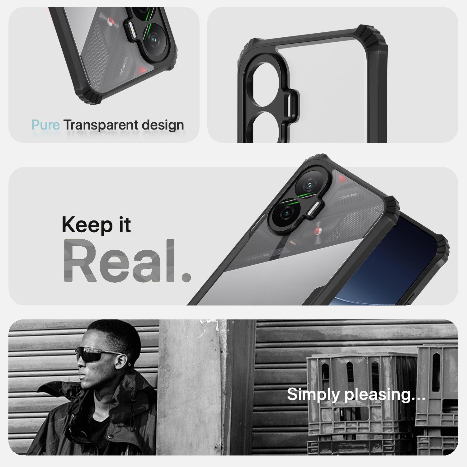 Pikkme Poco F7 5G Shockproof Eagle Clear Transparent Back Cover (Black)