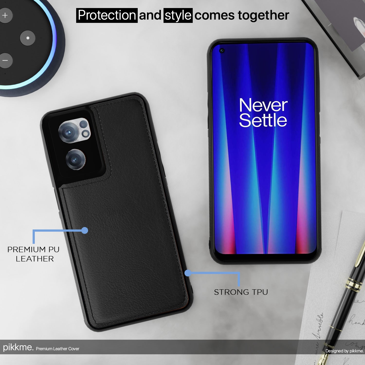 Pikkme OnePlus Nord Ce 2 5G Leather Back Case | Black