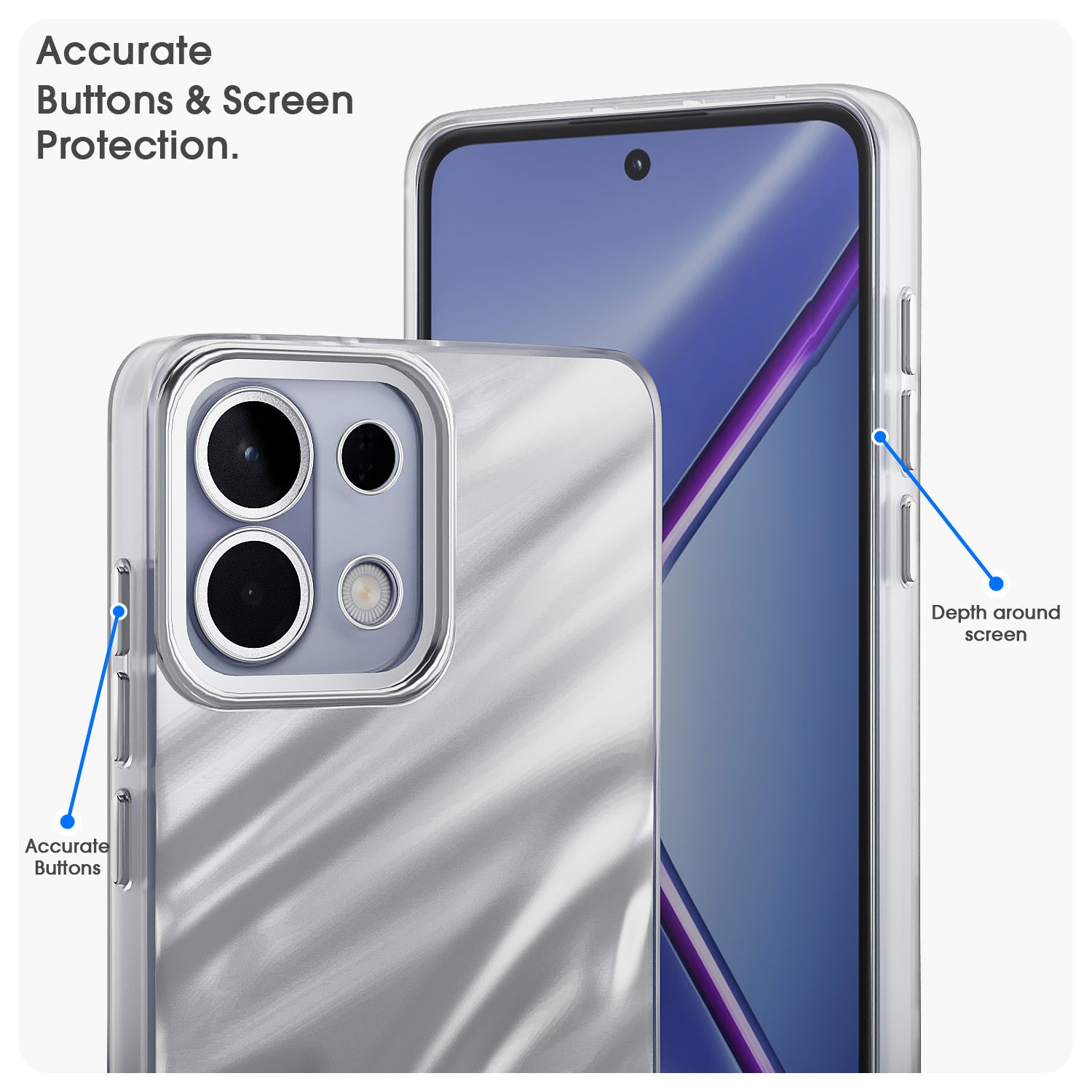 Pikkme Oppo K13 5G Swirl Design Silver Forest Back Cover (Silver)