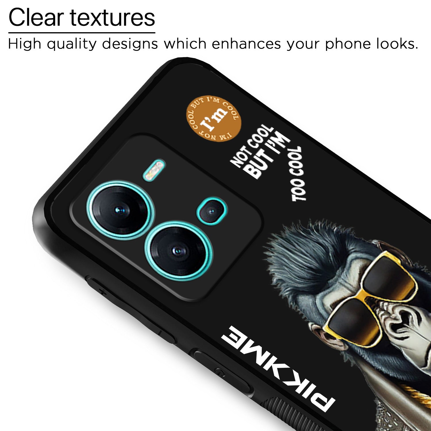 Pikkme Black Gorilla Swag Vivo V25 5G Nim2 Back Cover (Design 07)