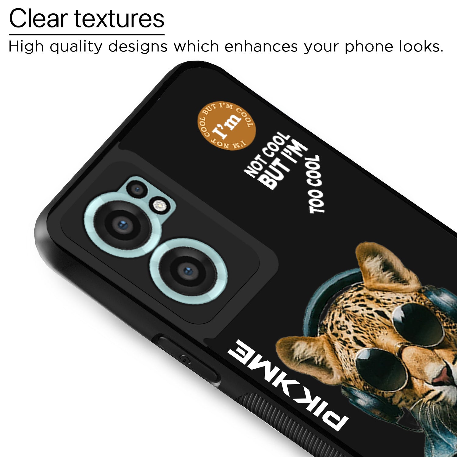Pikkme Back Cover Pc Tpu + Printed Cool Funky Stylish Black Leopard Swag Raised Edges Camera Protection |Bumper Case For OnePlus Nord Ce 2 5G