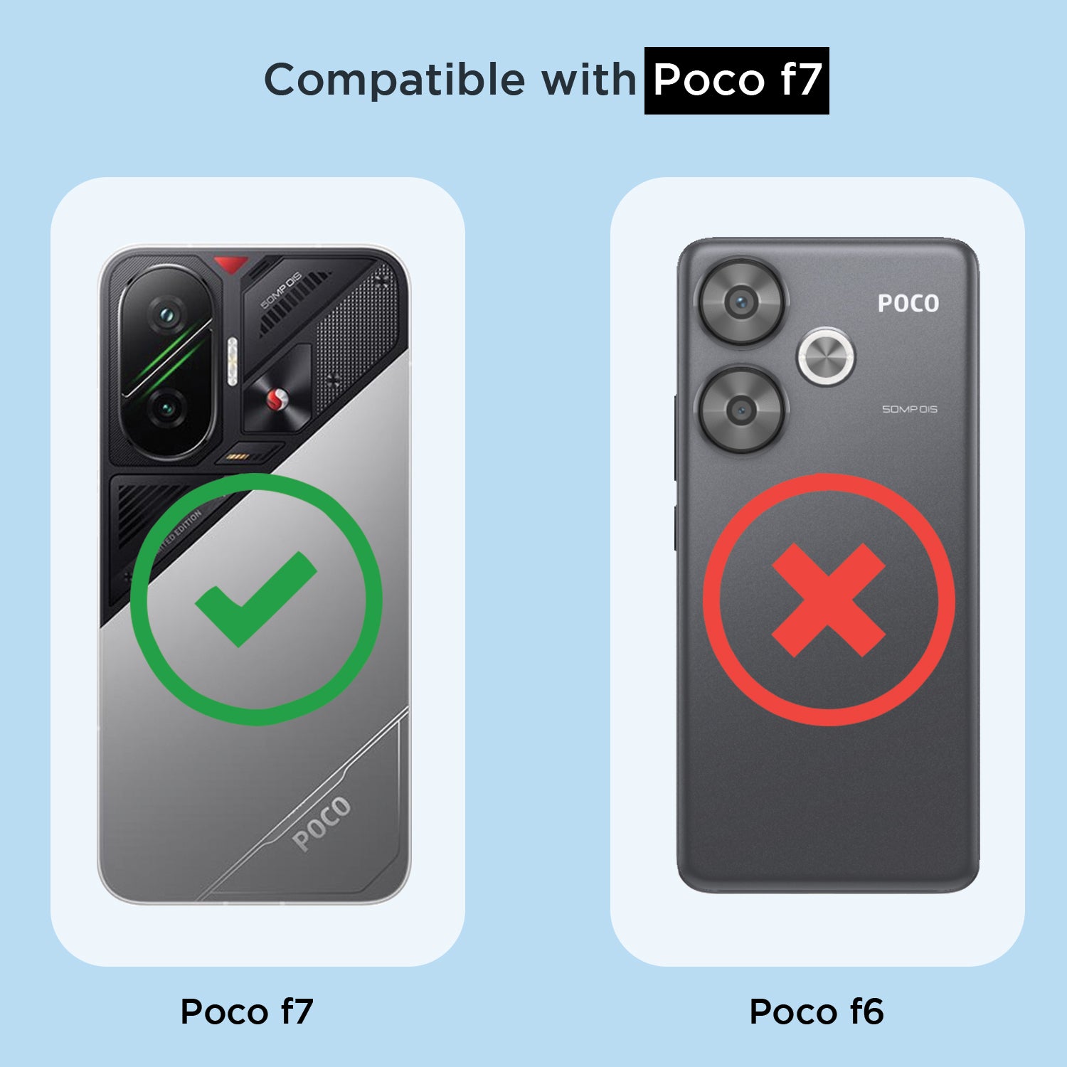 Pikkme Poco F7 5G Mag-Safe Shockproof PC + TPU Back Cover (Transparent)