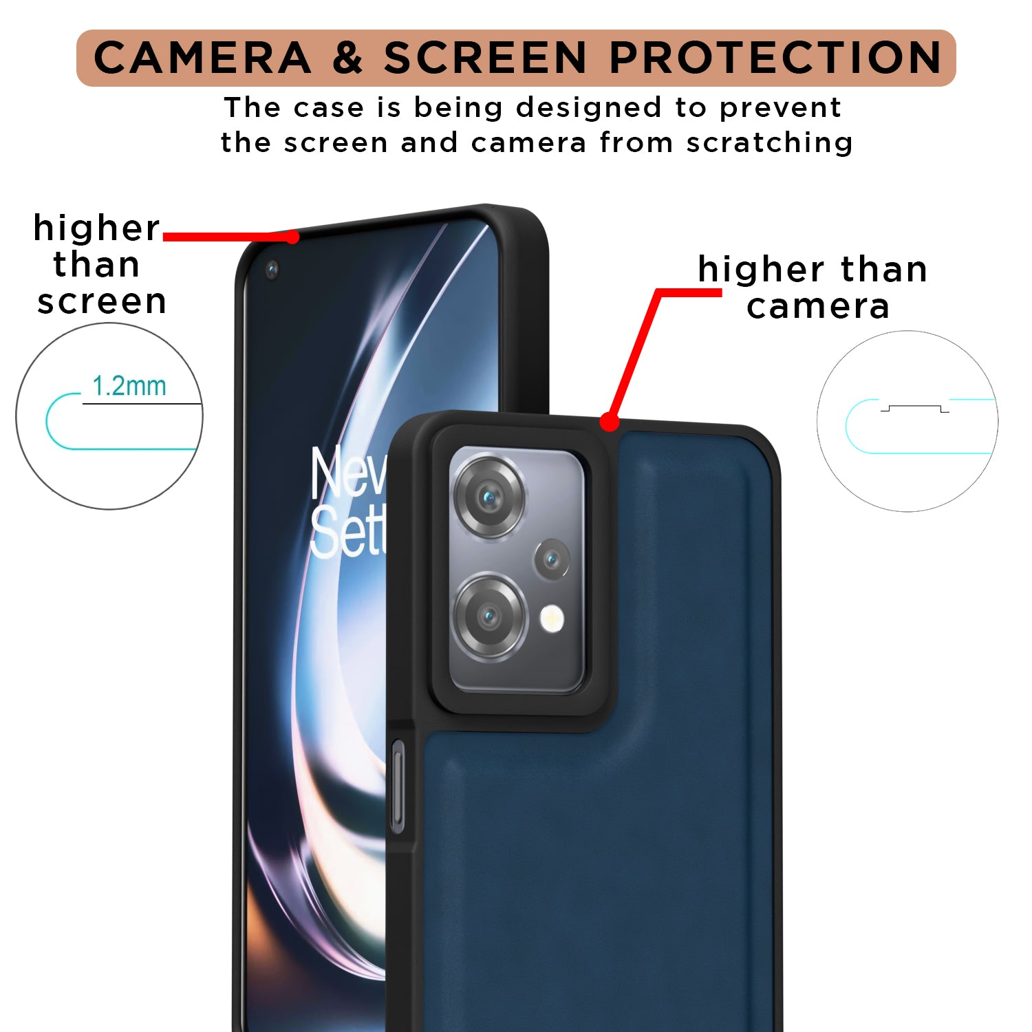 Pikkme OnePlus Nord CE 2 Lite 5G Premium Super Soft-Touch Leatherback Case (Blue)