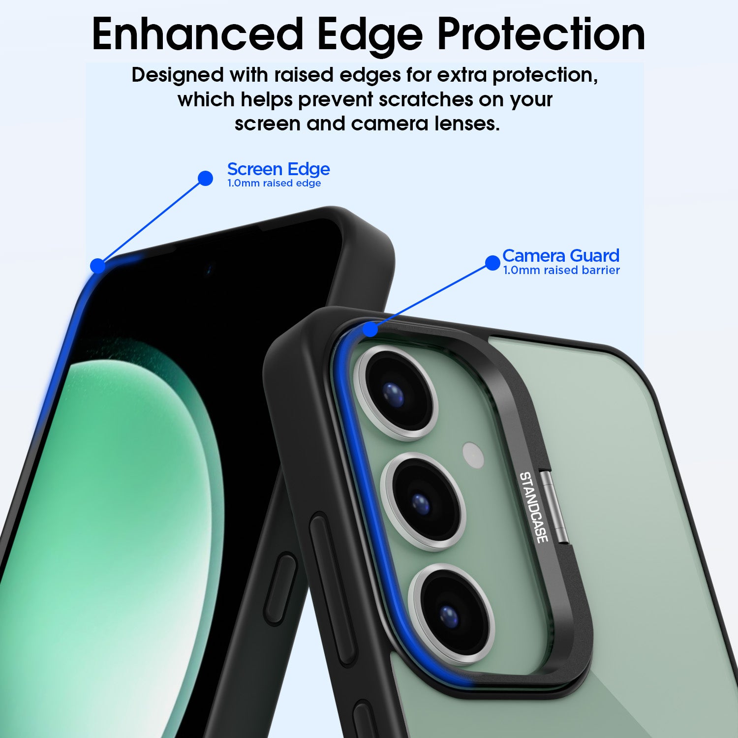 Pikkme Samsung Galaxy S23 FE 5G Bracket Standcase Back Cover (Black)