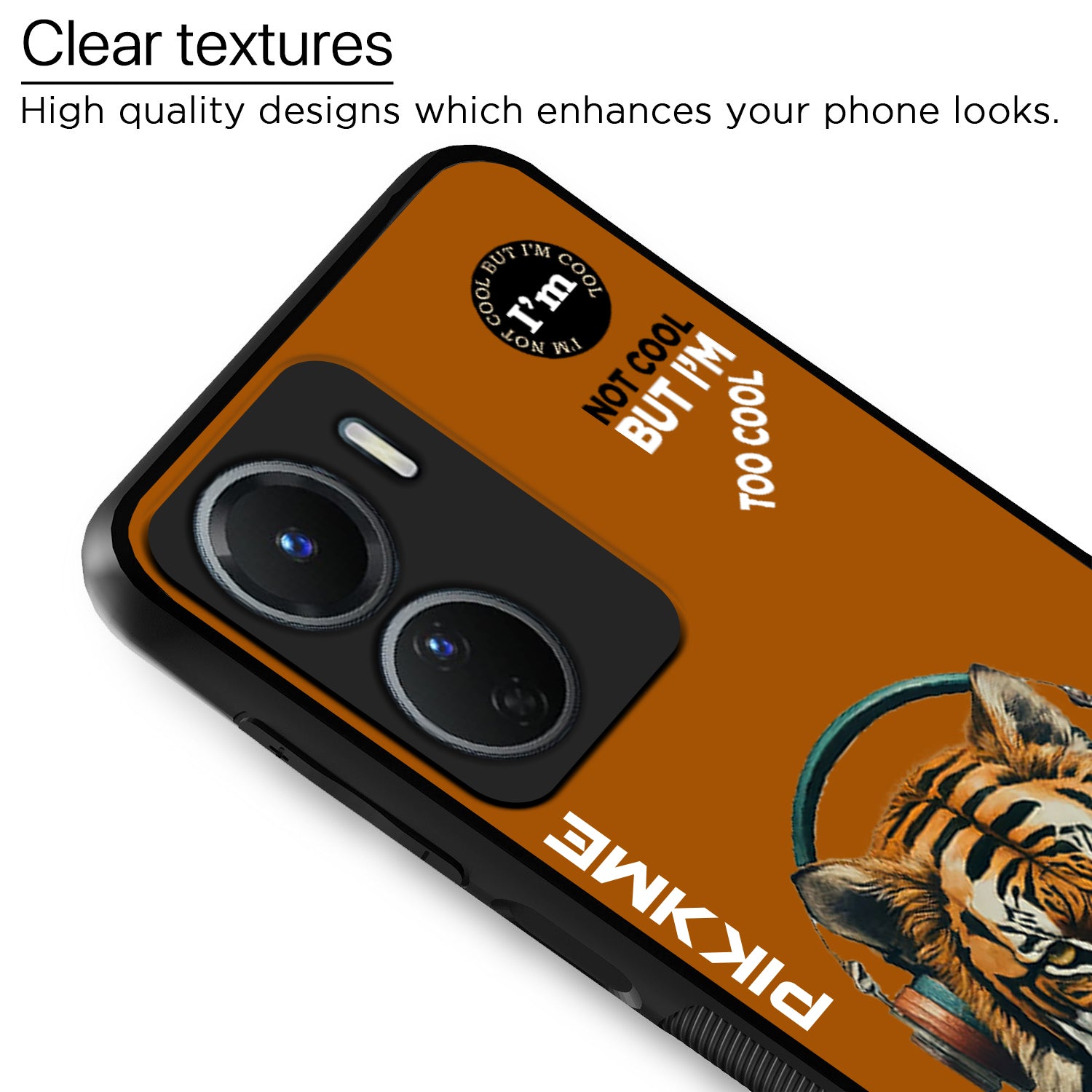 Pikkme Brown Tiger Swag Vivo Y16 Nim2 Back Cover (Design 09)