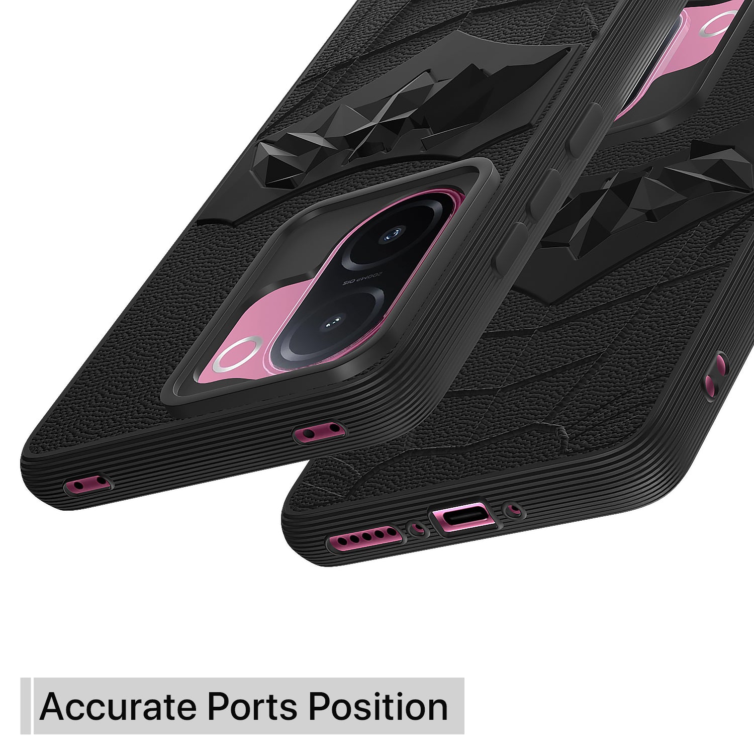 Pikkme Vivo V60e 5G Shockproof Stylish Cartoon Back Cover (Black)