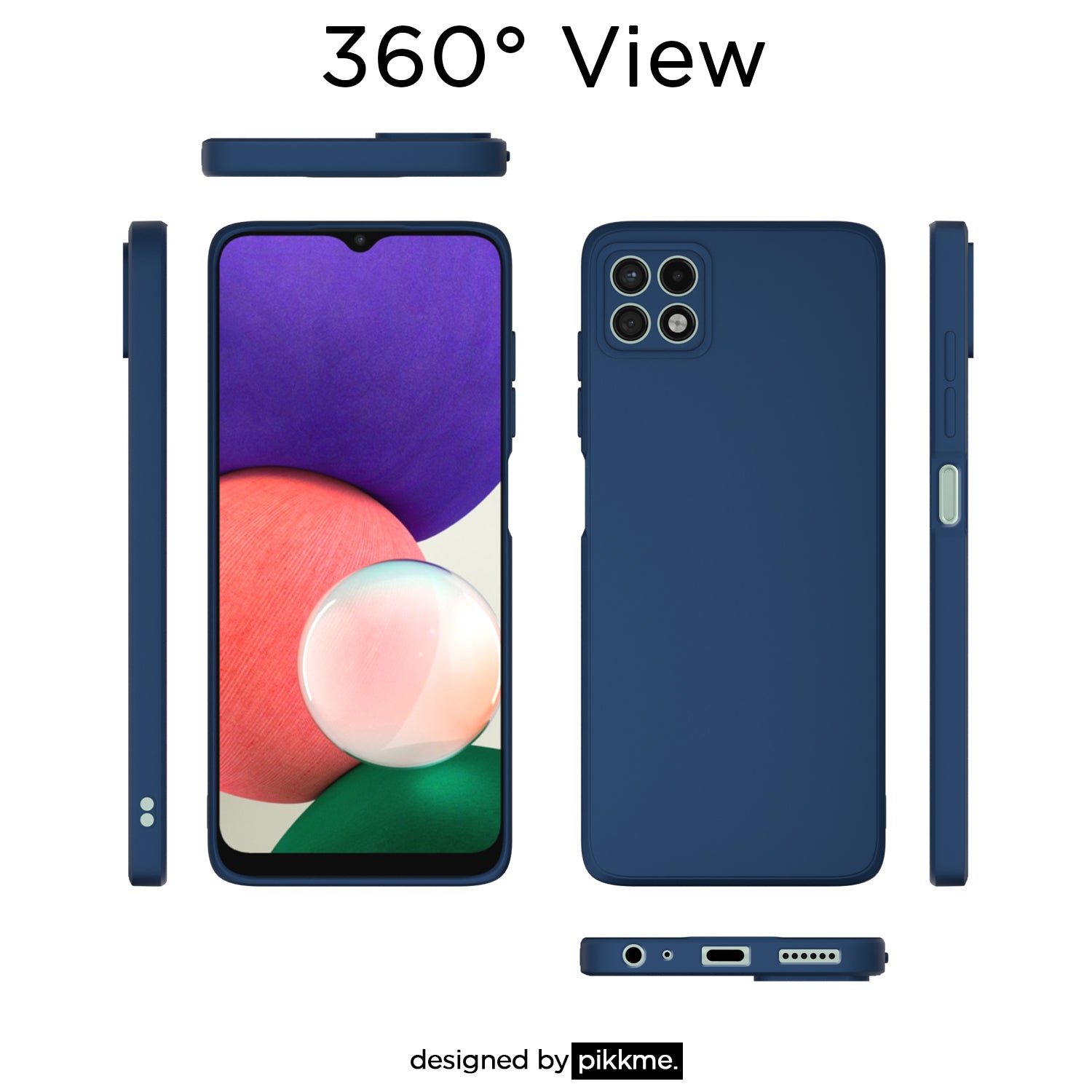 Pikkme Samsung Galaxy A22 5G Liquid Silicone Back Cover | Blue