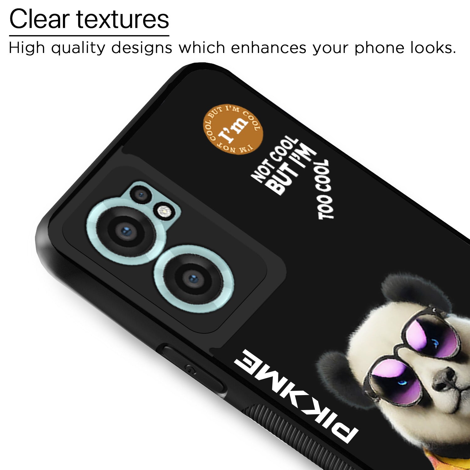 Pikkme Back Cover Pc Tpu + Printed Cool Funky Stylish Black Panda Swag Raised Edges Camera Protection |Bumper Case For OnePlus Nord Ce 2 5G