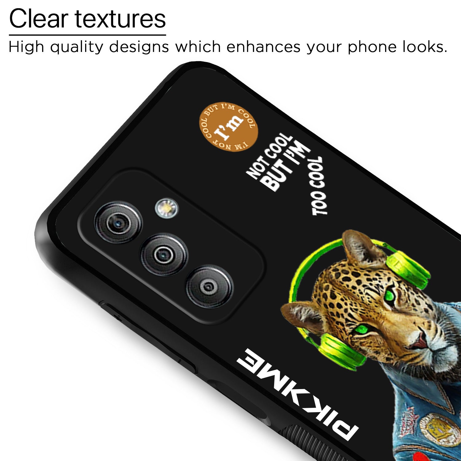 Pikkme Stylish Black Leopard Swag Samsung Galaxy F23 5G Back Cover (Design 03)