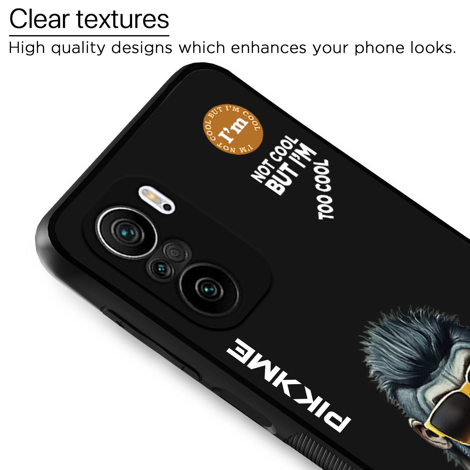 Pikkme Black Gorilla Swag Xiaomi 11X Nim2 Back Cover (Design 07)