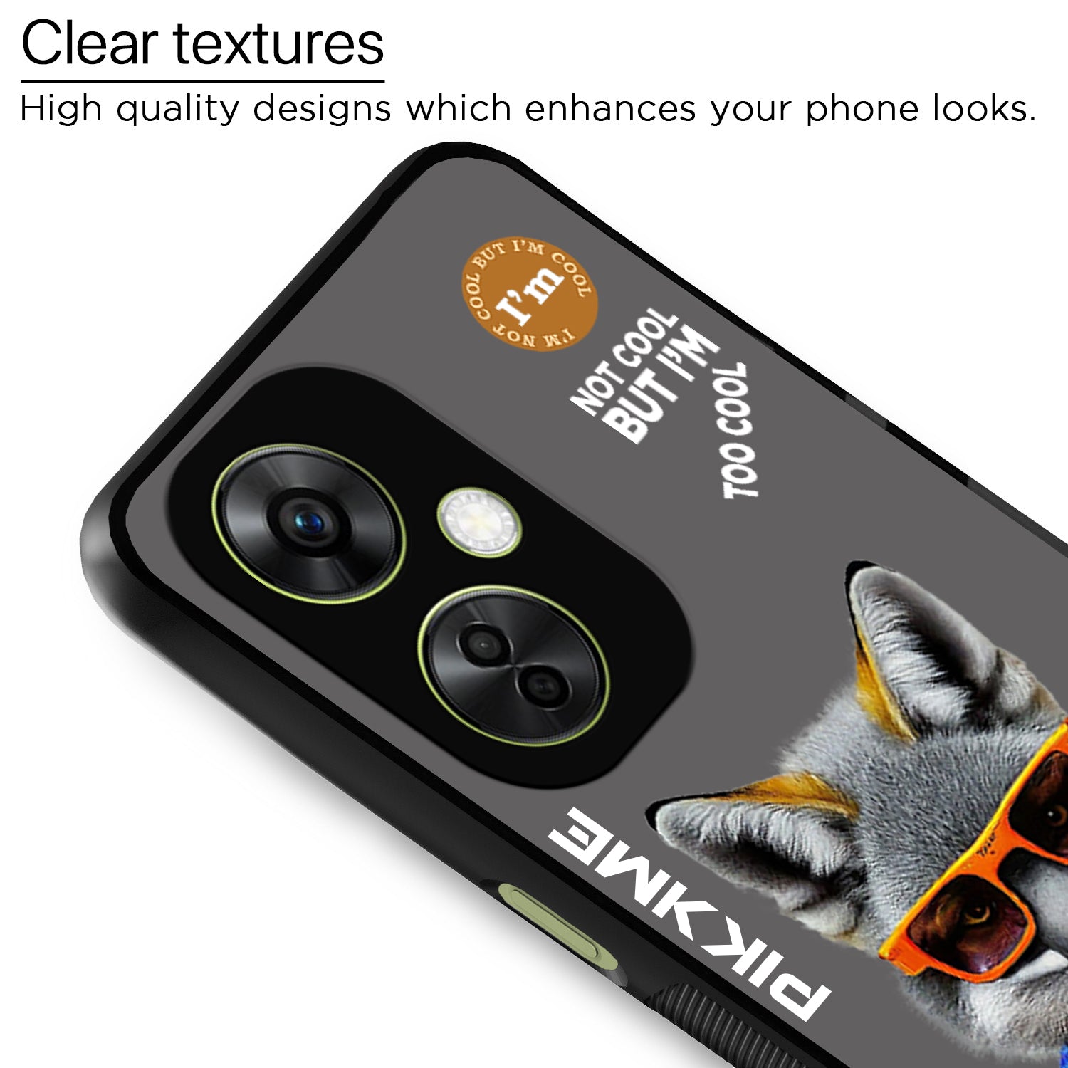 Pikkme Back Cover Pc Tpu + Printed Cool Funky Stylish Grey Wolf Swag Raised Edges Camera Protection |Bumper Case For OnePlus Nord Ce 3 Lite 5G