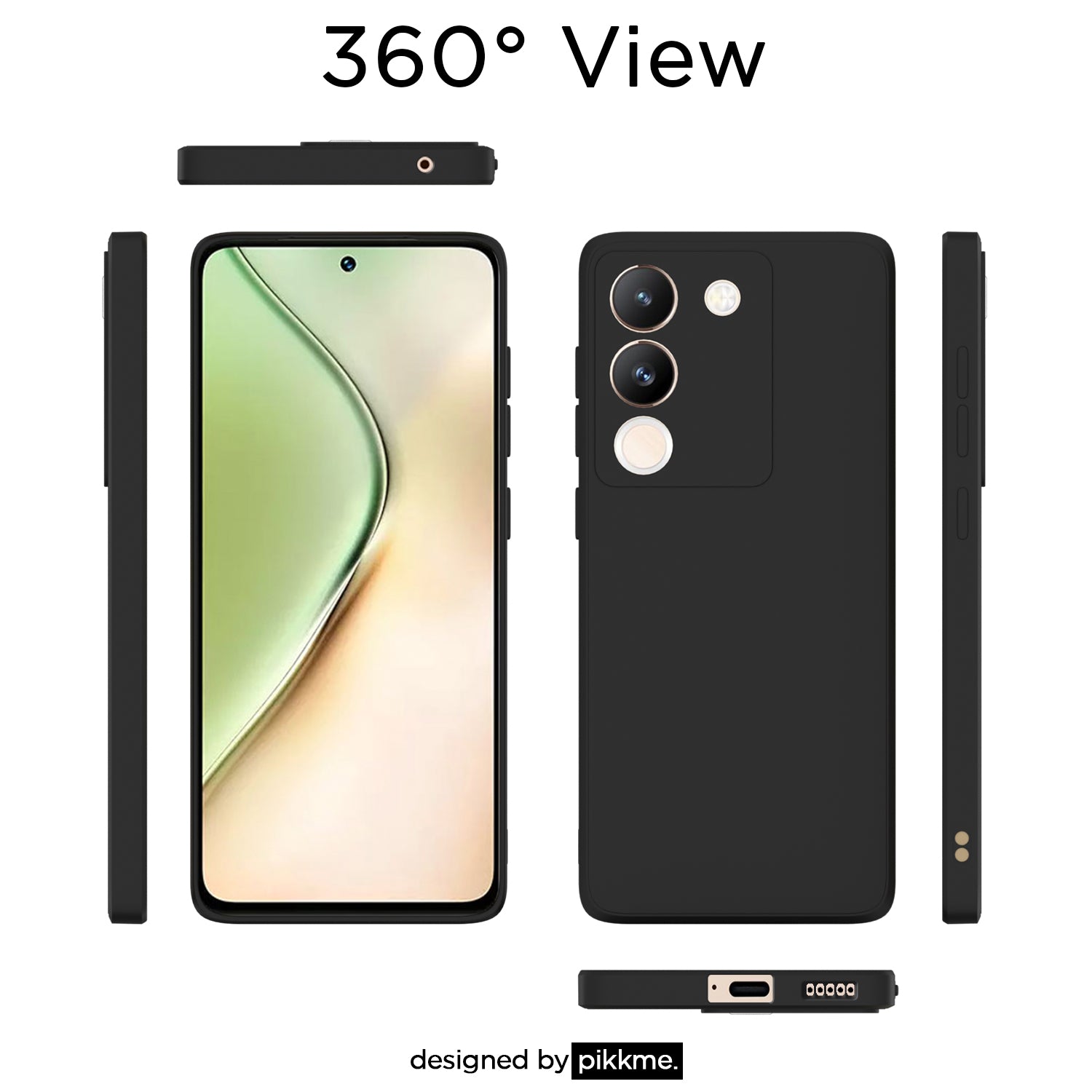 Pikkme Vivo Y200 5G Soft Matte Silicone Shockproof Case | Black