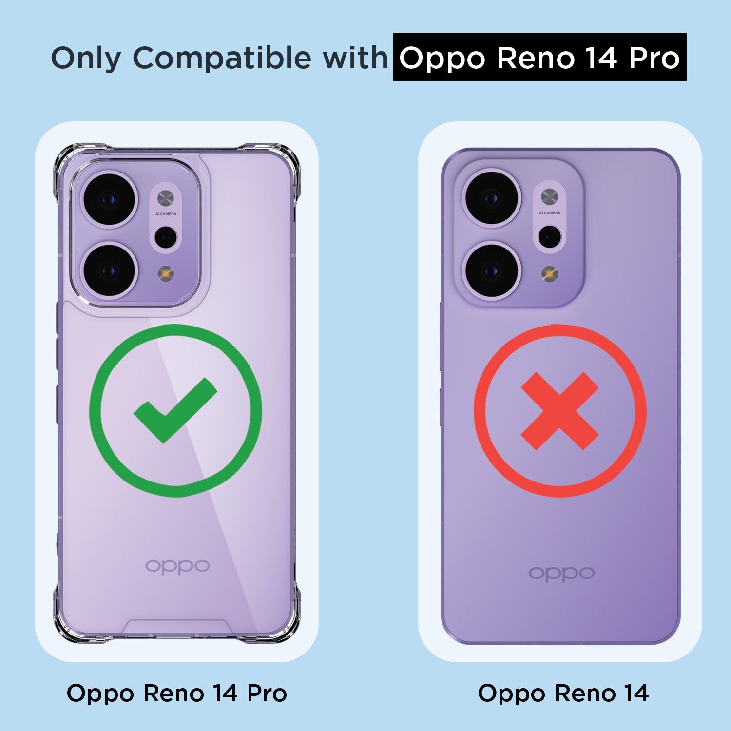 Pikkme Oppo Reno 14 Pro 5G PC + TPU Crystal Clear Back Cover (Transparent)