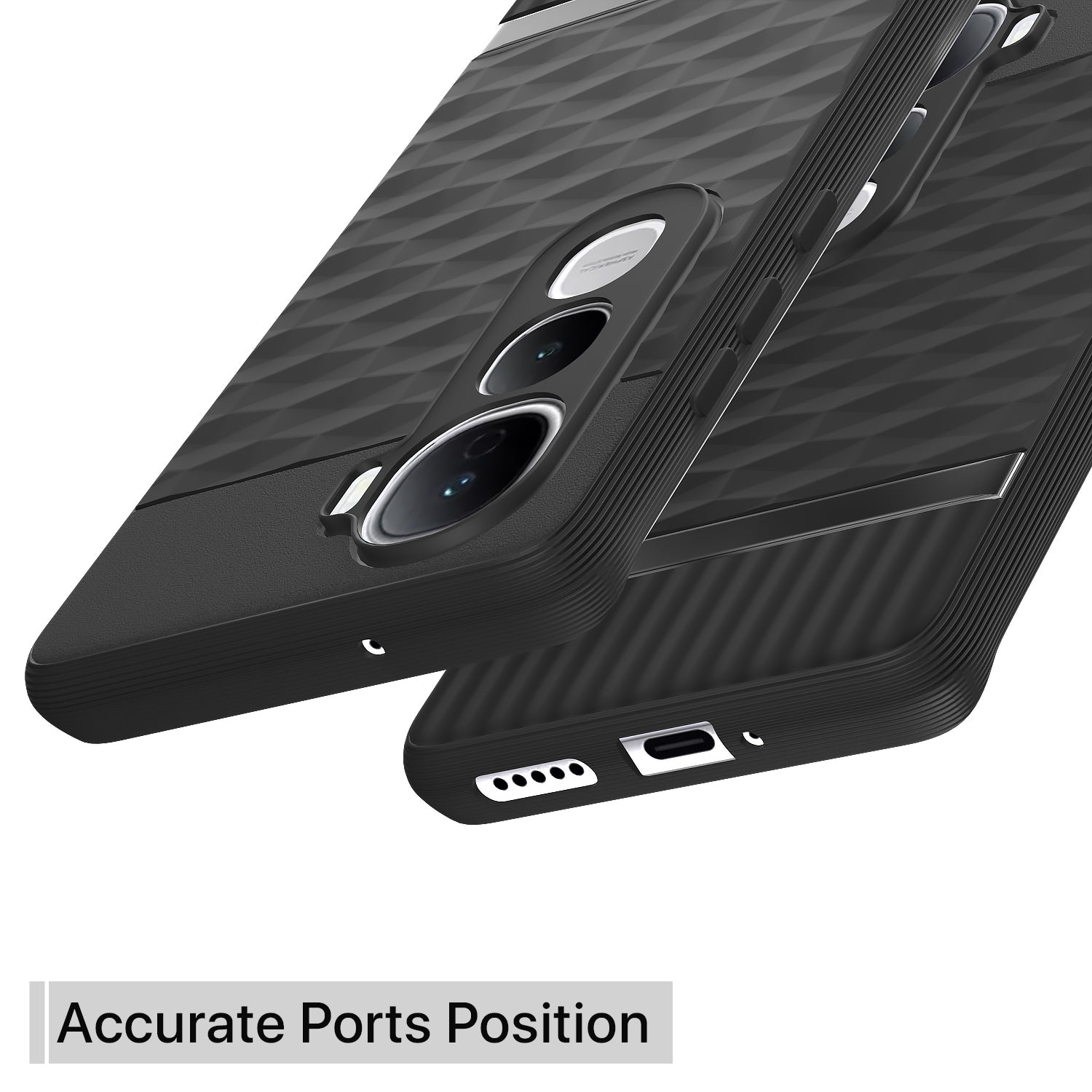 Pikkme Vivo Y400 Pro 5G Shockproof Soft Flexible Gencase Back Cover (Black)