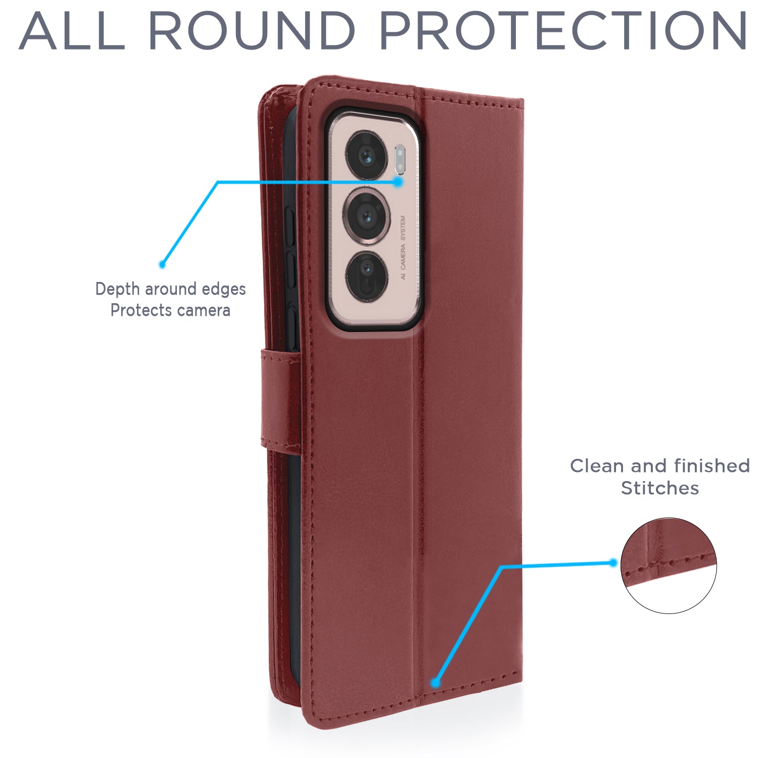 Pikkme Oppo Reno 12 5G Vintage Flip Cover (Brown)
