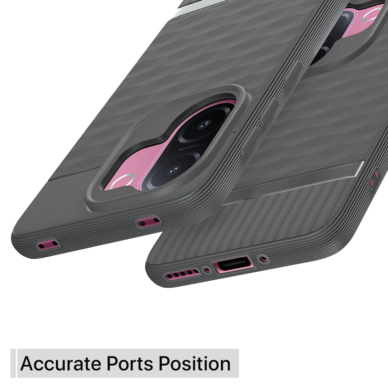 Pikkme Vivo V60e 5G Shockproof Soft Flexible Gencase Back cover (Grey)