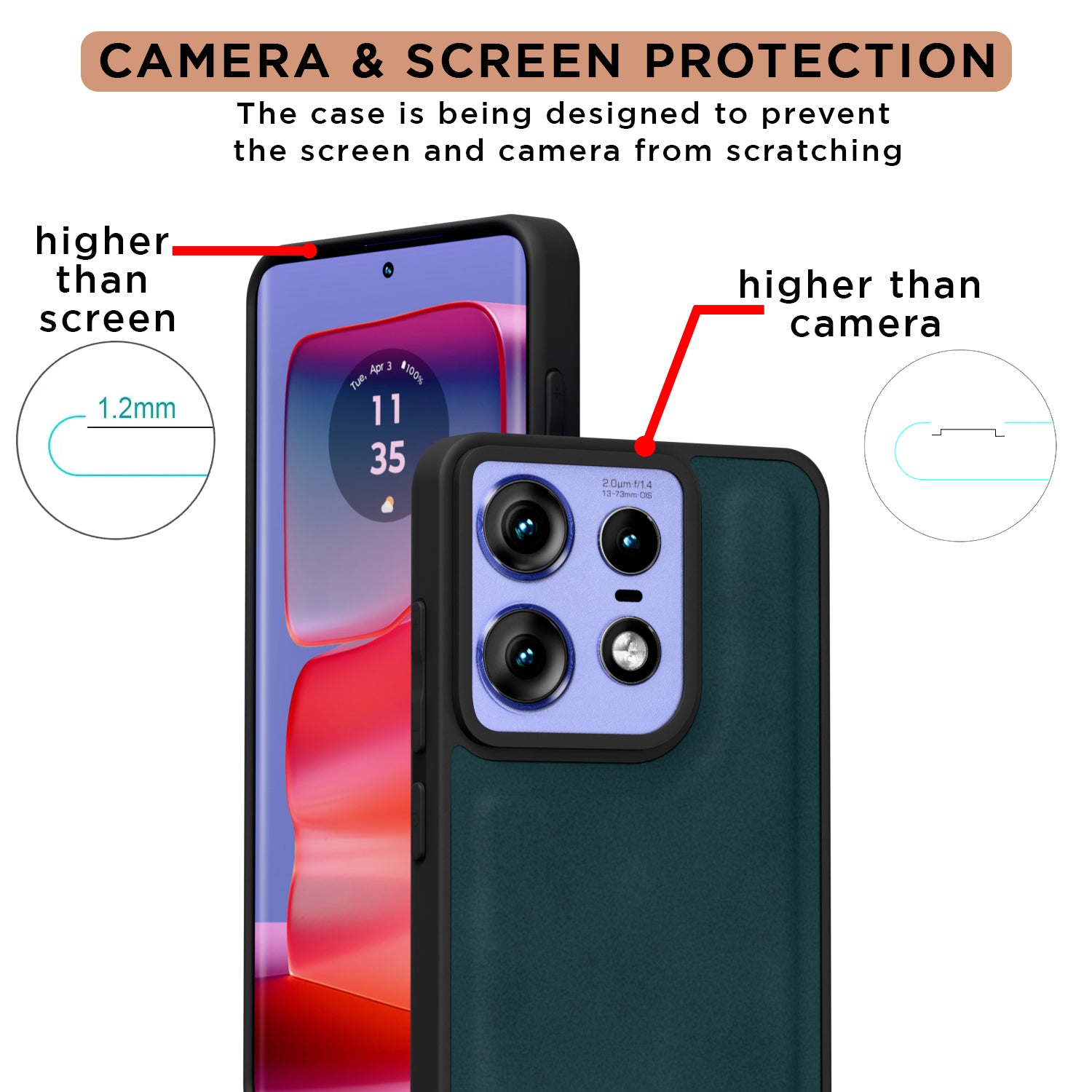 Pikkme Motorola Moto Edge 50 Pro 5G Premium Super Soft-Touch Leatherback Case (Green)