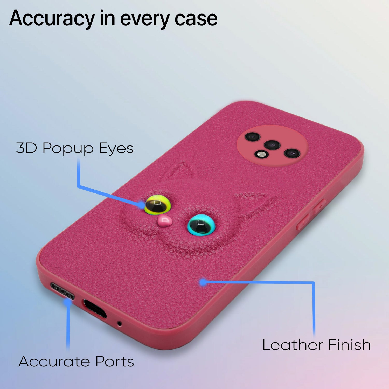 Pikkme Oneplus 7T Kitty Back Cover (Pink)