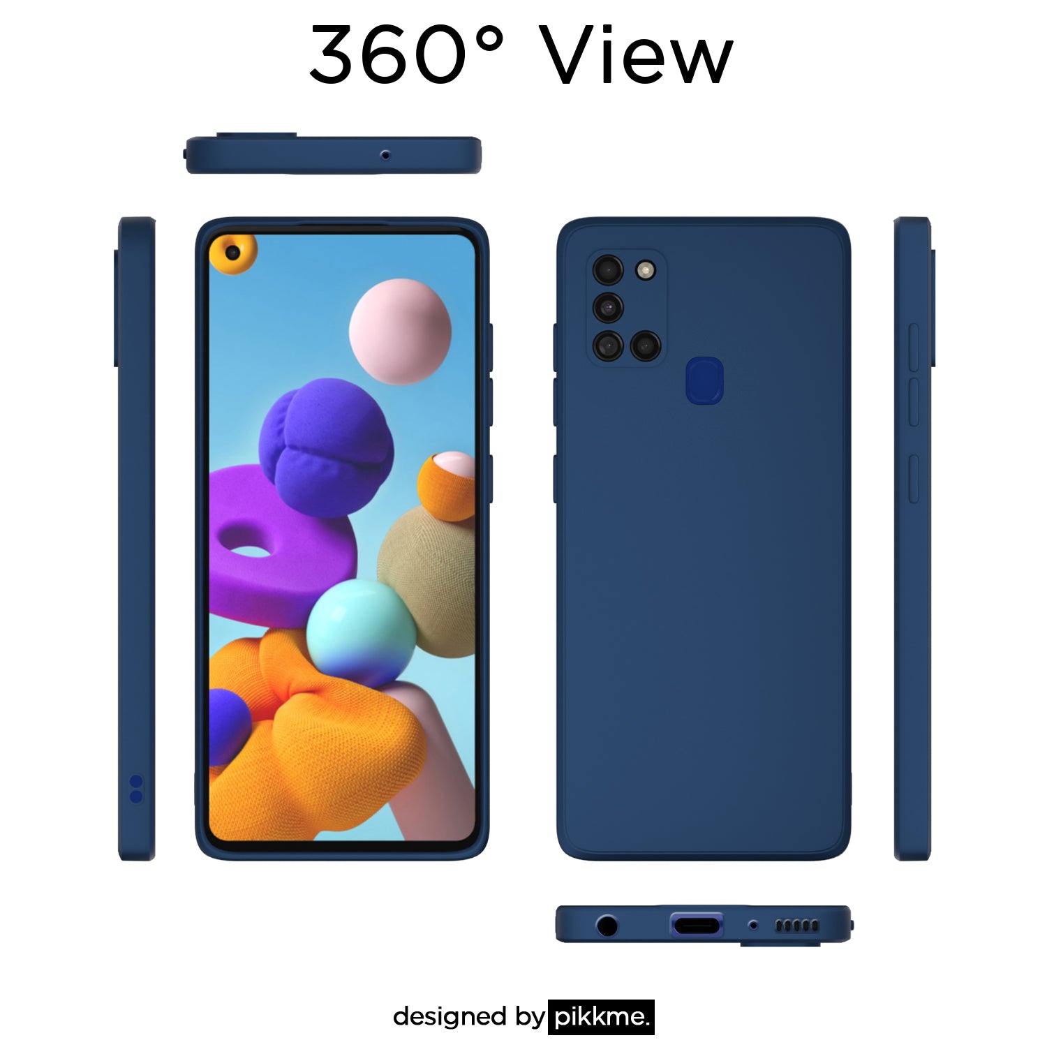 Pikkme Samsung Galaxy A21s Liquid Silicone Back Cover | Blue