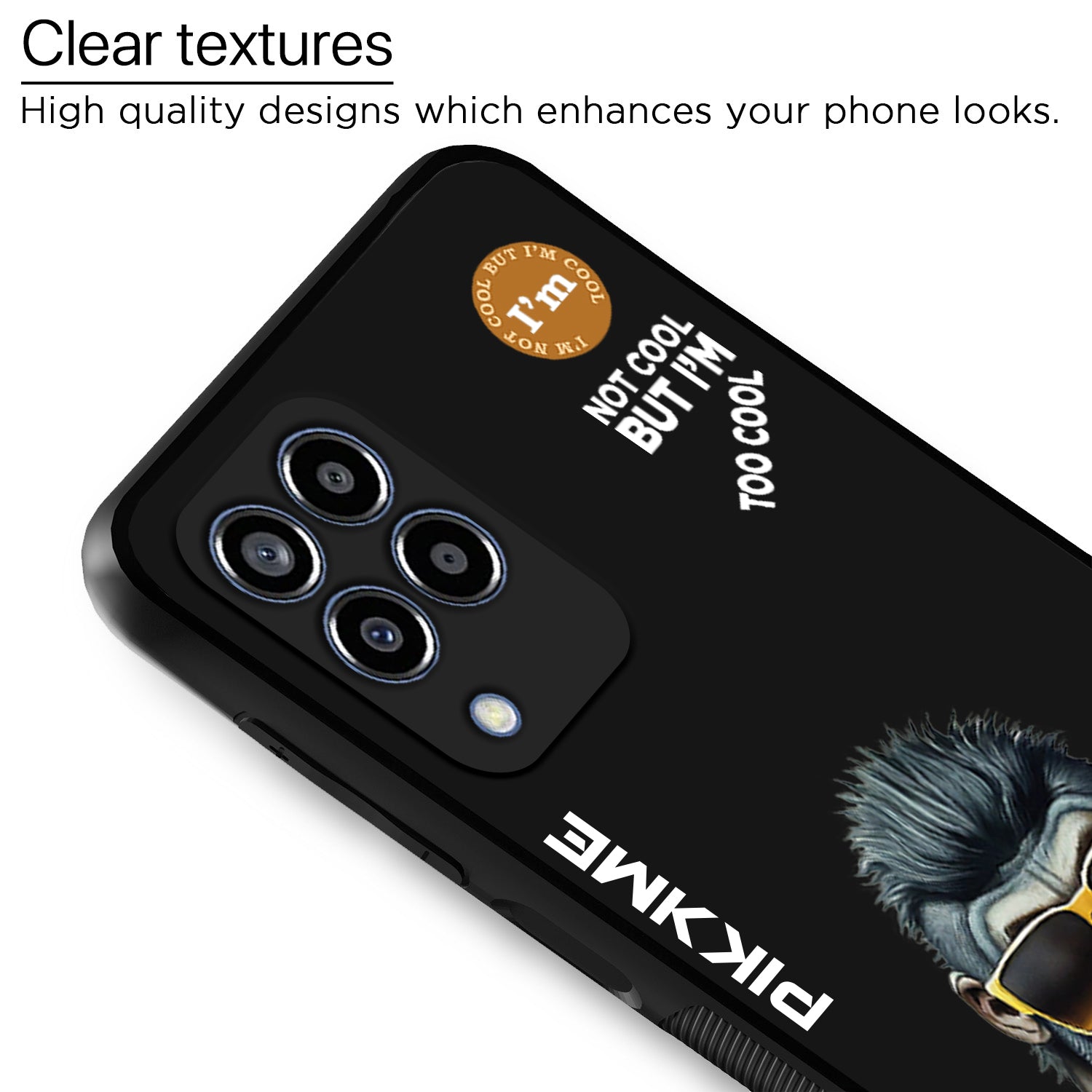 Pikkme Black Gorilla Swag Samsung Galaxy M33 5G Nim2 Back Cover (Design 07)
