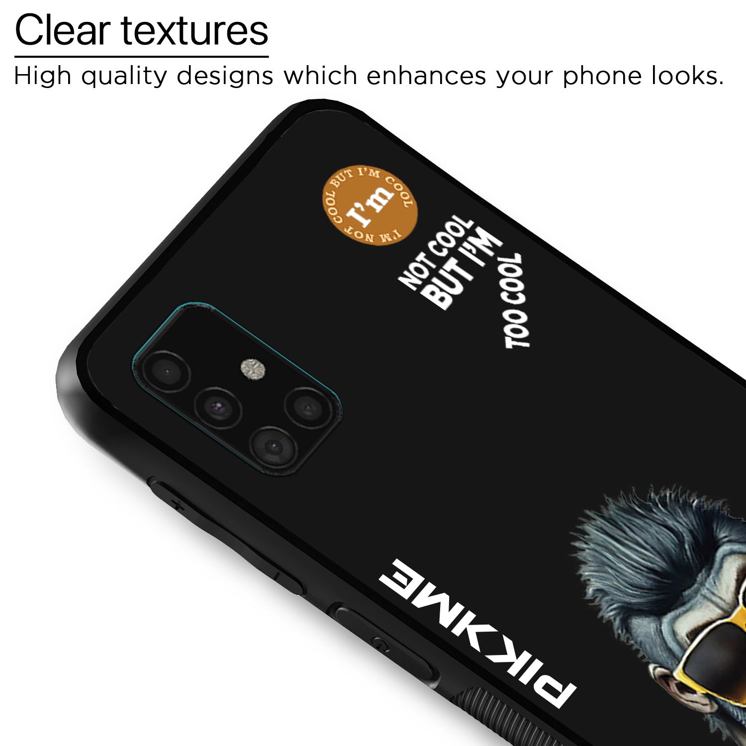 Pikkme Stylish Black Gorilla Swag Samsung Galaxy A51 Back Cover (Design 07)
