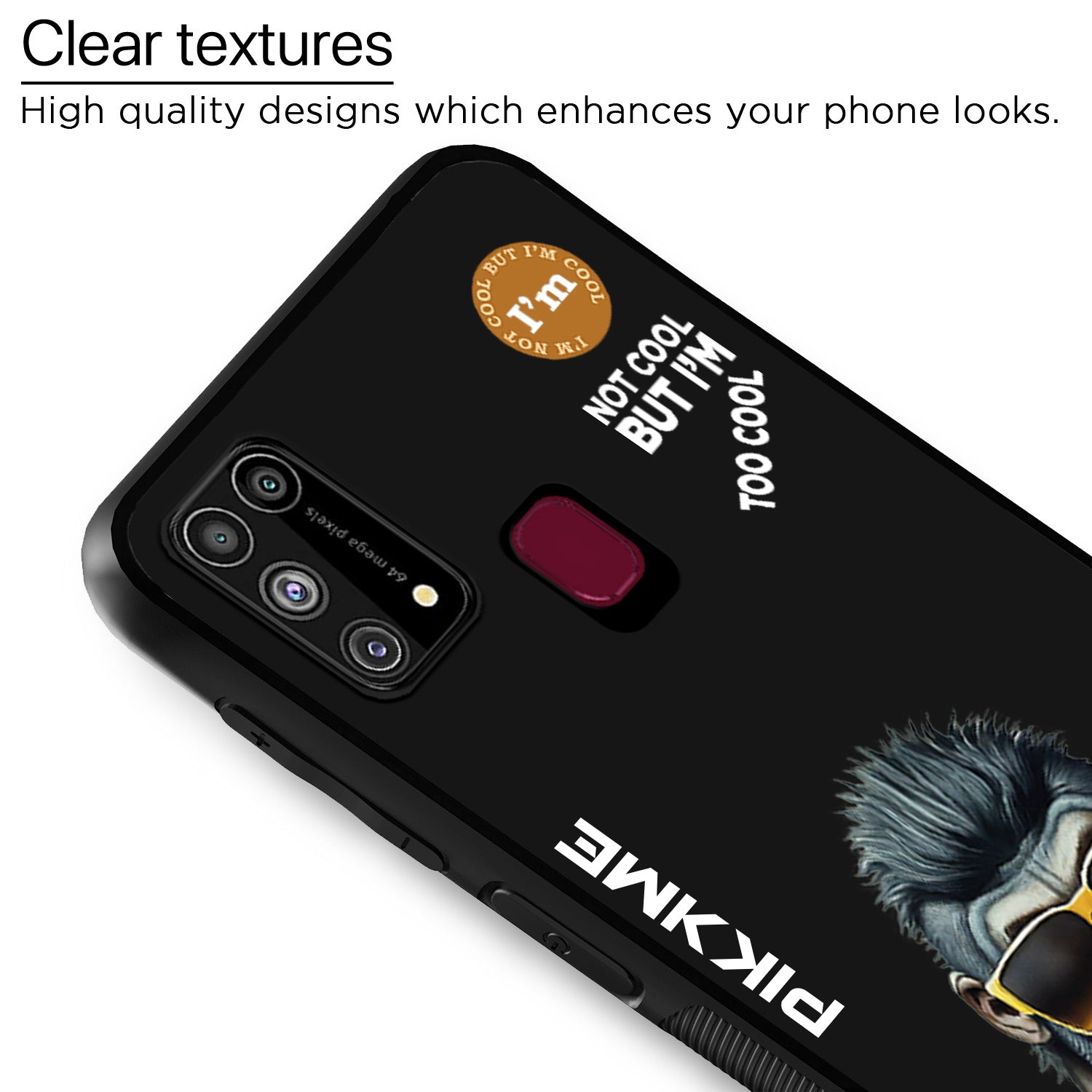 Pikkme Black Gorilla Swag Samsung Galaxy M31 Nim2 Back Cover (Design 07)