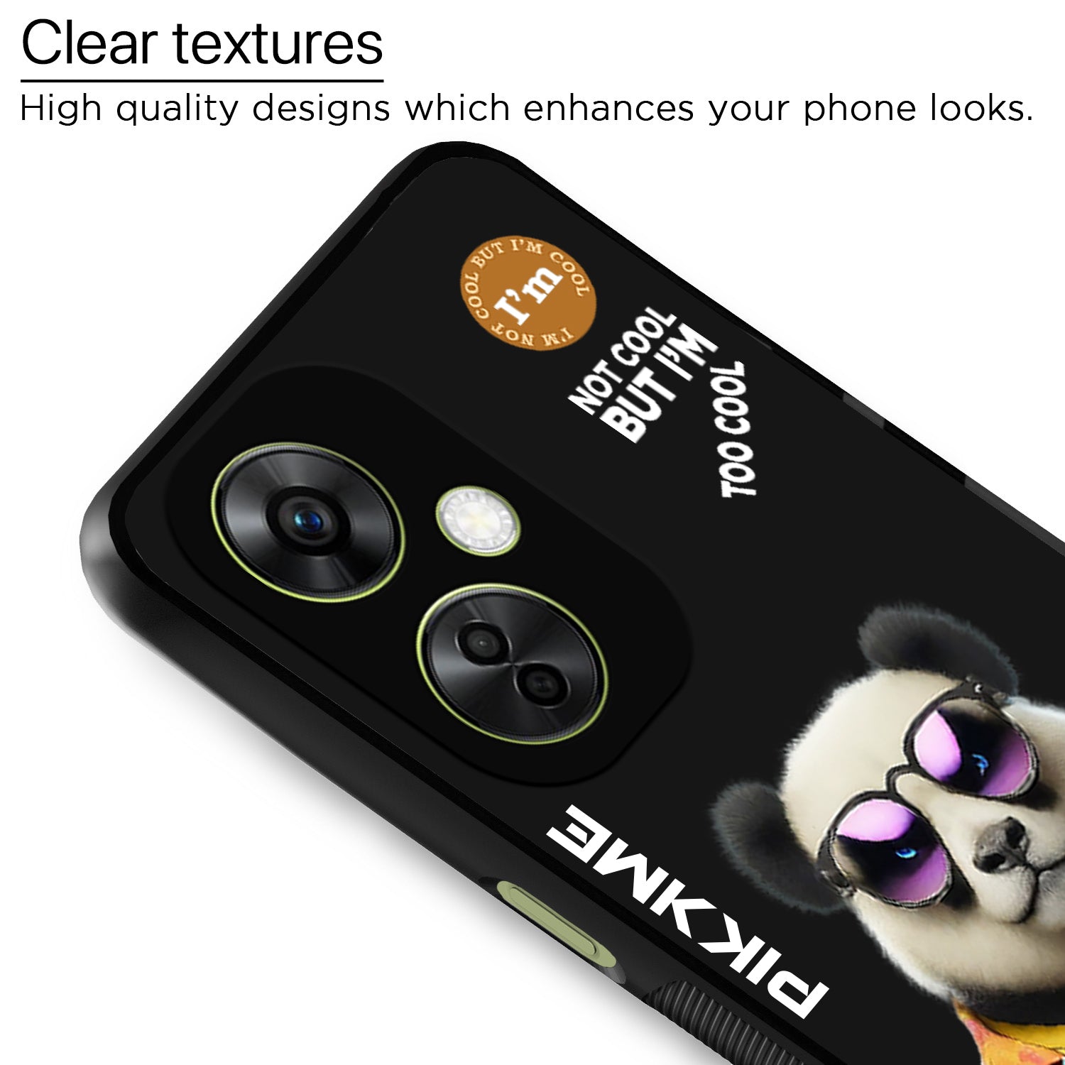 Pikkme Back Cover Pc Tpu + Printed Cool Funky Stylish Black Panda Swag Raised Edges Camera Protection |Bumper Case For OnePlus Nord Ce 3 Lite 5G