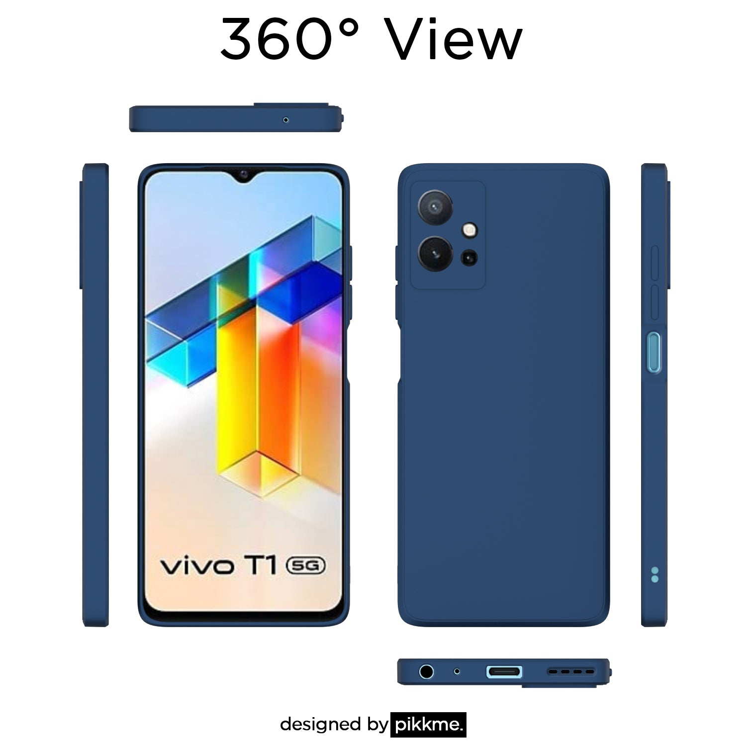 Pikkme Vivo T1 5G / Vivo Y75 5G / iQOO Z6 5G Soft Matte Silicone Shockproof Case | Green