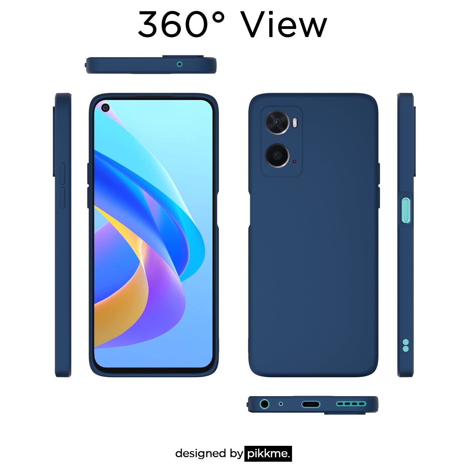 Pikkme Oppo A76 / Oppo A96 / Oppo A36 Liquid Silicone Back Cover | Blue