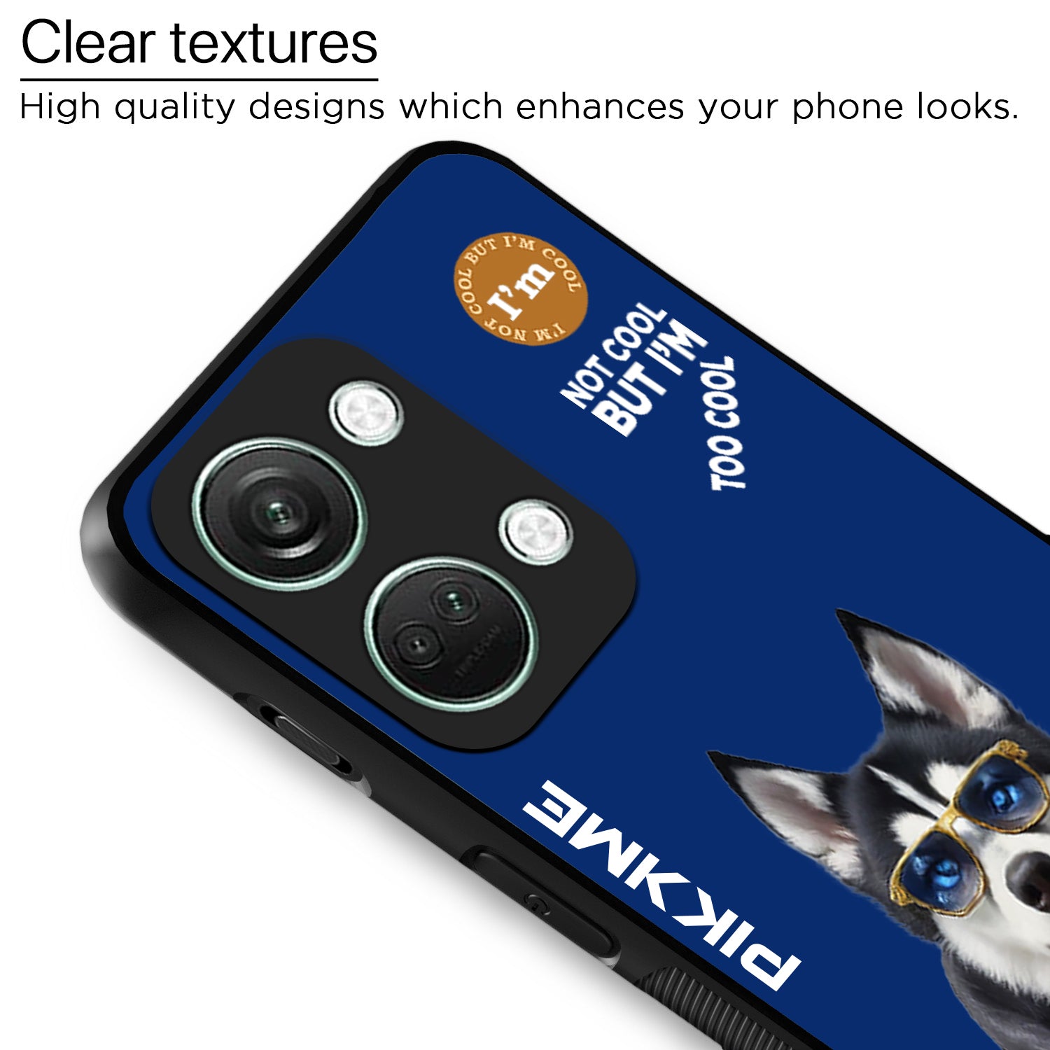 Pikkme Back Cover Pc Tpu + Printed Cool Funky Stylish Blue Dog Swag Raised Edges Camera Protection |Bumper Case For OnePlus Nord 3 5G (Design 08)