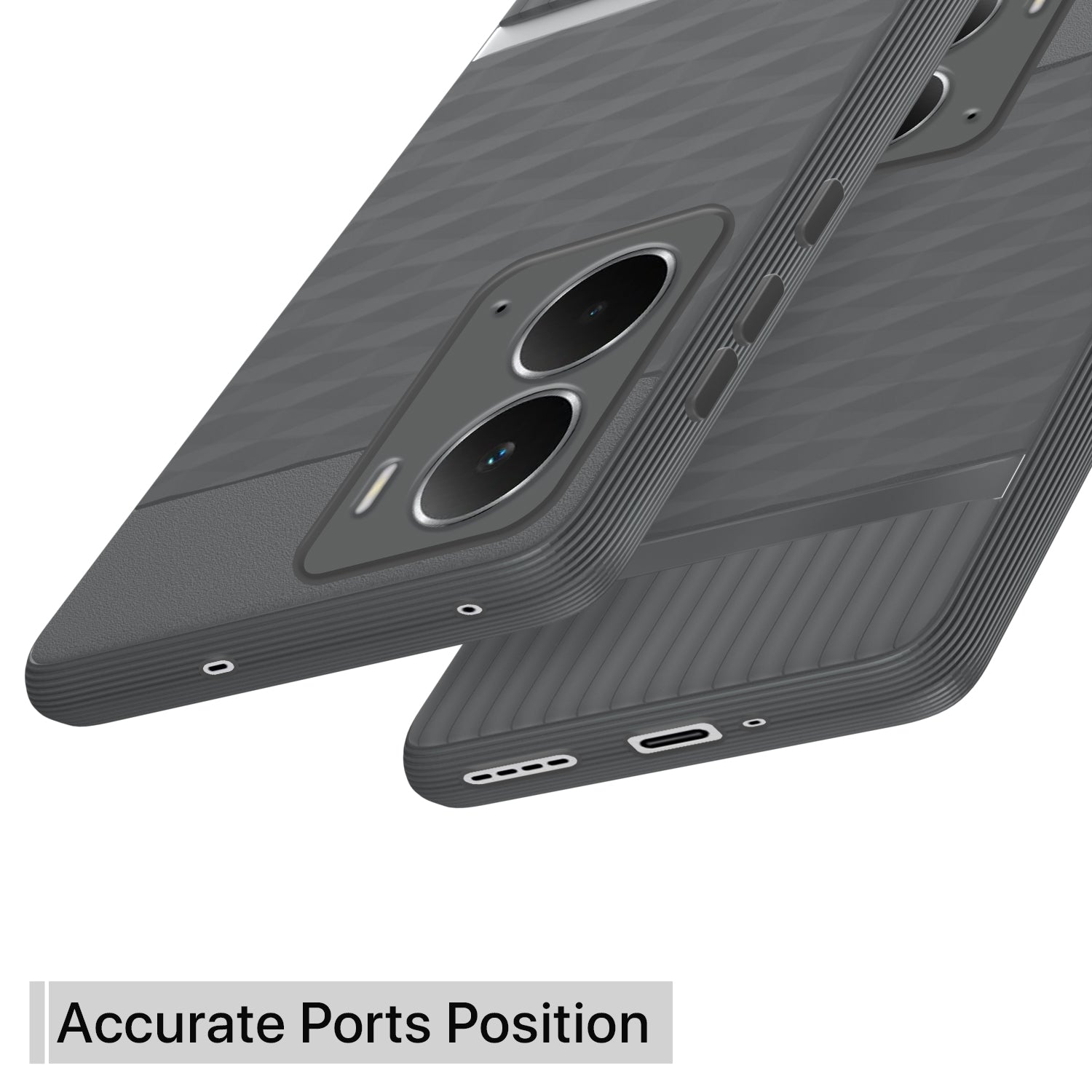 Pikkme Realme P3 5G Shockproof Soft Flexible Gencase Back Cover (Grey)