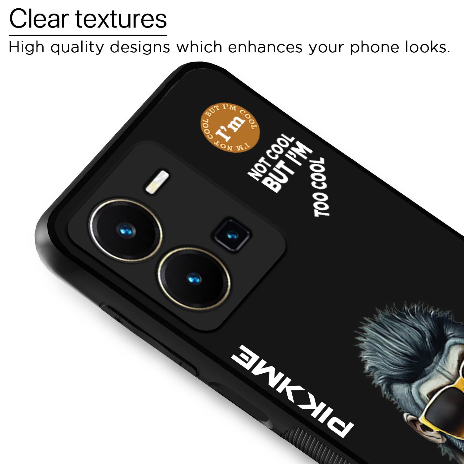 Pikkme Black Gorilla Swag Vivo Y35 Nim2 Back Cover (Design 07)
