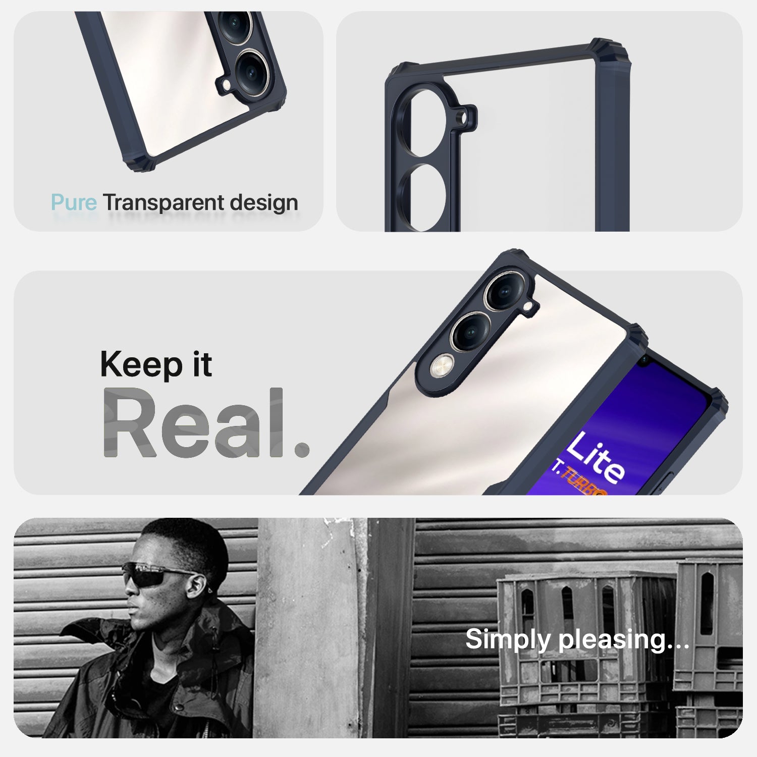 Pikkme Vivo T4 lite 5G / IQOO Z10 lite 5G / Vivo Y04 4G / Vivo Y19 5G Shockproof Eagle Clear Transparent Back Cover (Blue)